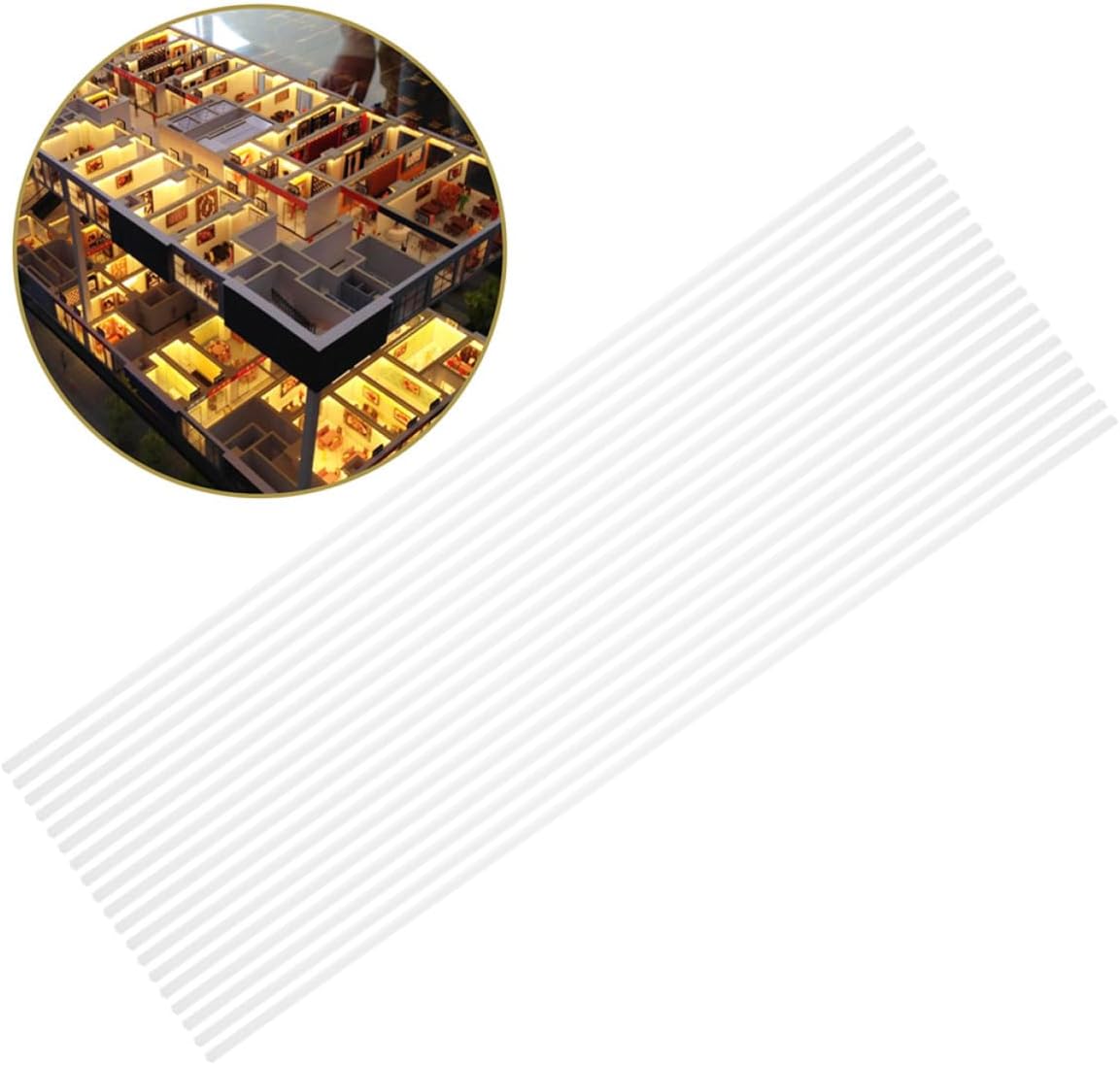 SOIMISS Tubes Crafting Hollow 20pcs Square Abs for DIY Projects Plastic Tubing with Hollow Structure, Sand Table Material for Convenient Wire Management and Handmade Models
