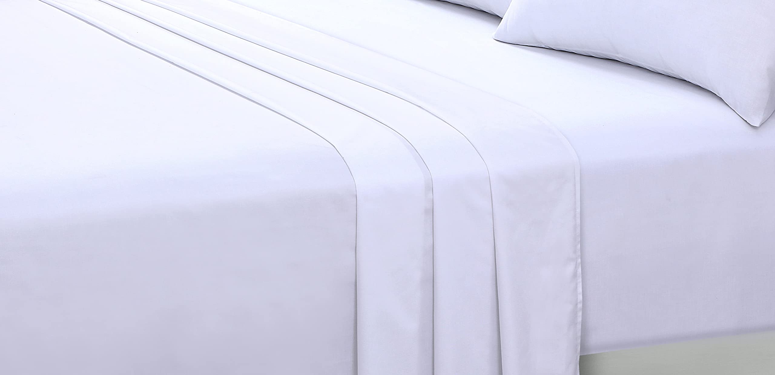 180 Thread Count 100% Pure Soft And Luxurious Plain Dyed Percale Flat Sheet Hotel Quality Bedding Flat Sheet (White, King: 275 x 275cm)