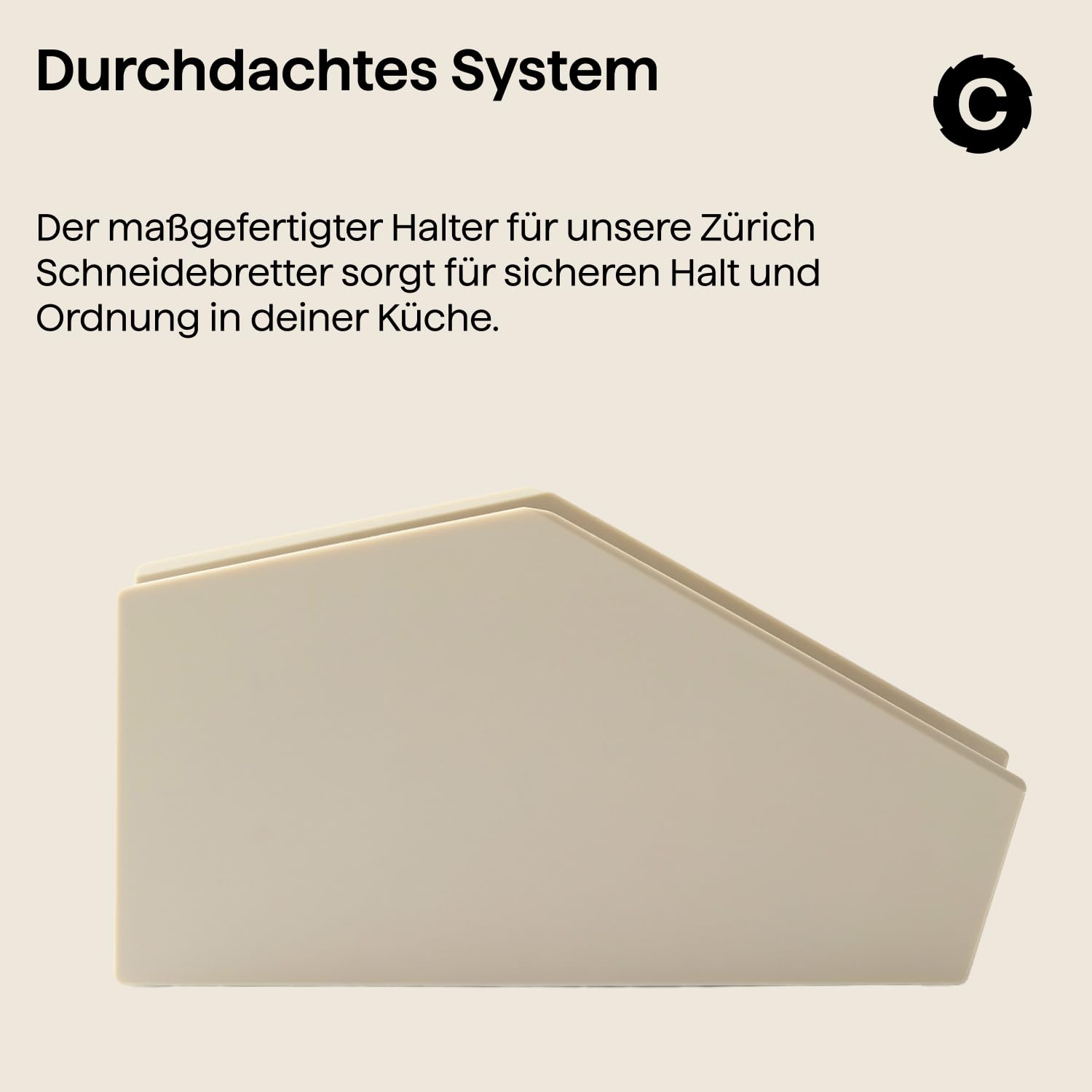 Crushgrind Zurich Schneidebrett Halter Beige | Design Küchenbrett Ständer aus hochwertigen, nachhaltigen Materialien | Schneidebrett Halterung ideal als Küchen Organizer | Cumin 24 cm
