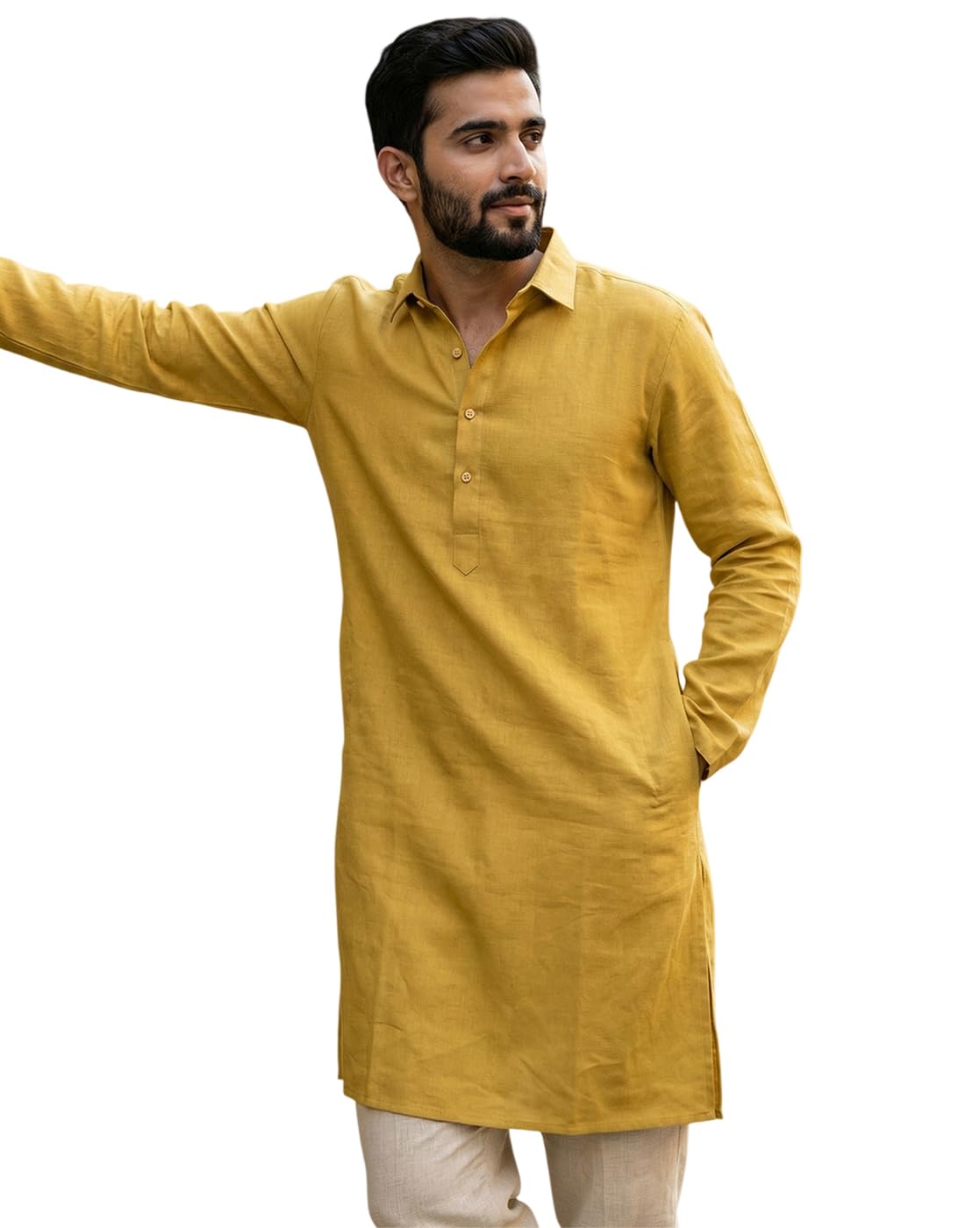 Amazon Brand - Tavasya Men Dhurandhar Style Shirt Collar Full Sleeve Ethnic Straight Kurta | Breathable Fabric | Clean Sil... - Review, Price and Buying Guide