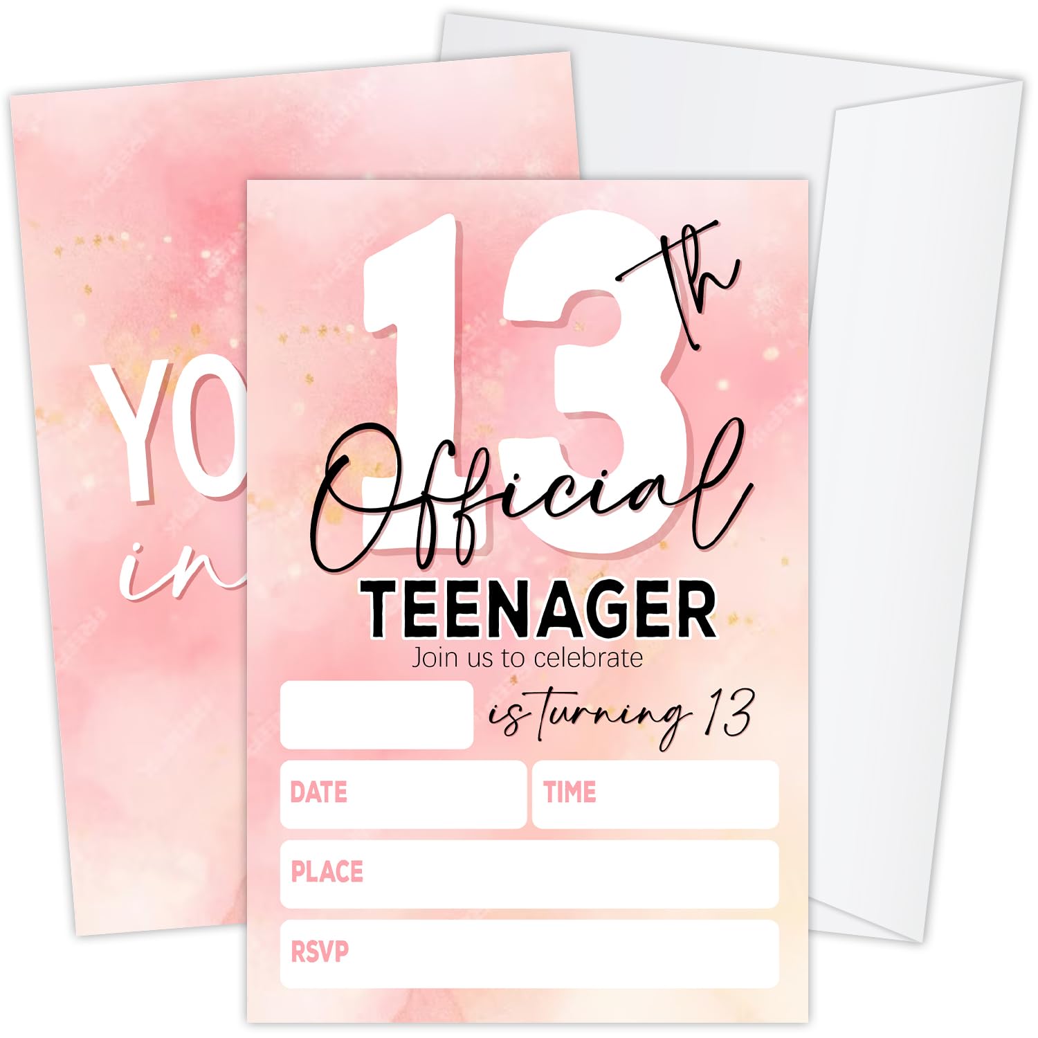 Amazon.com : 20 Pink Party Invitation Cards for Girls Official