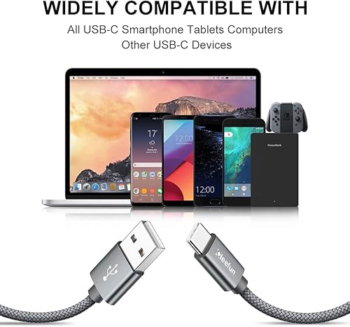 Miniatura 7 de CLEEFUN Cable de carga USB C de 3 pies, cable USB A a USB C trenzado USB tipo C para iPhone15 Plus15 Pro Max, Samsung Galaxy S23 S22 S21 S20 FE