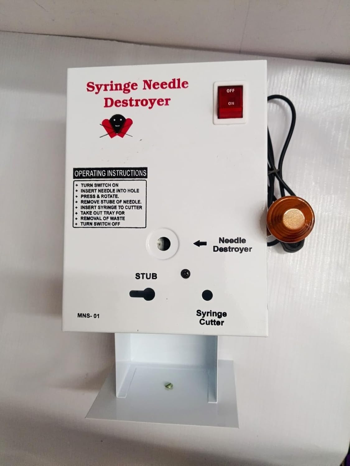 Medical Needle Destroyer Device for Clinics, Hospitals and Labs, Metal Electric