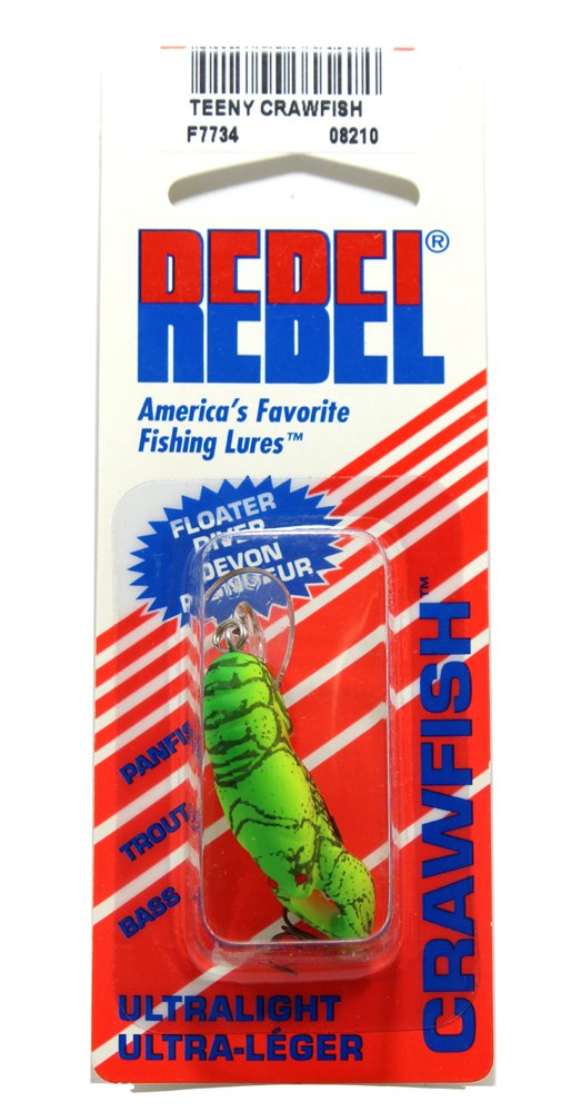 Rebel Lures Original - Leurre de pêche réaliste pour écrevisses et crankbait - Marron naturel - Profondeur : 1,2 à 1,5 m - (DTWCRAW