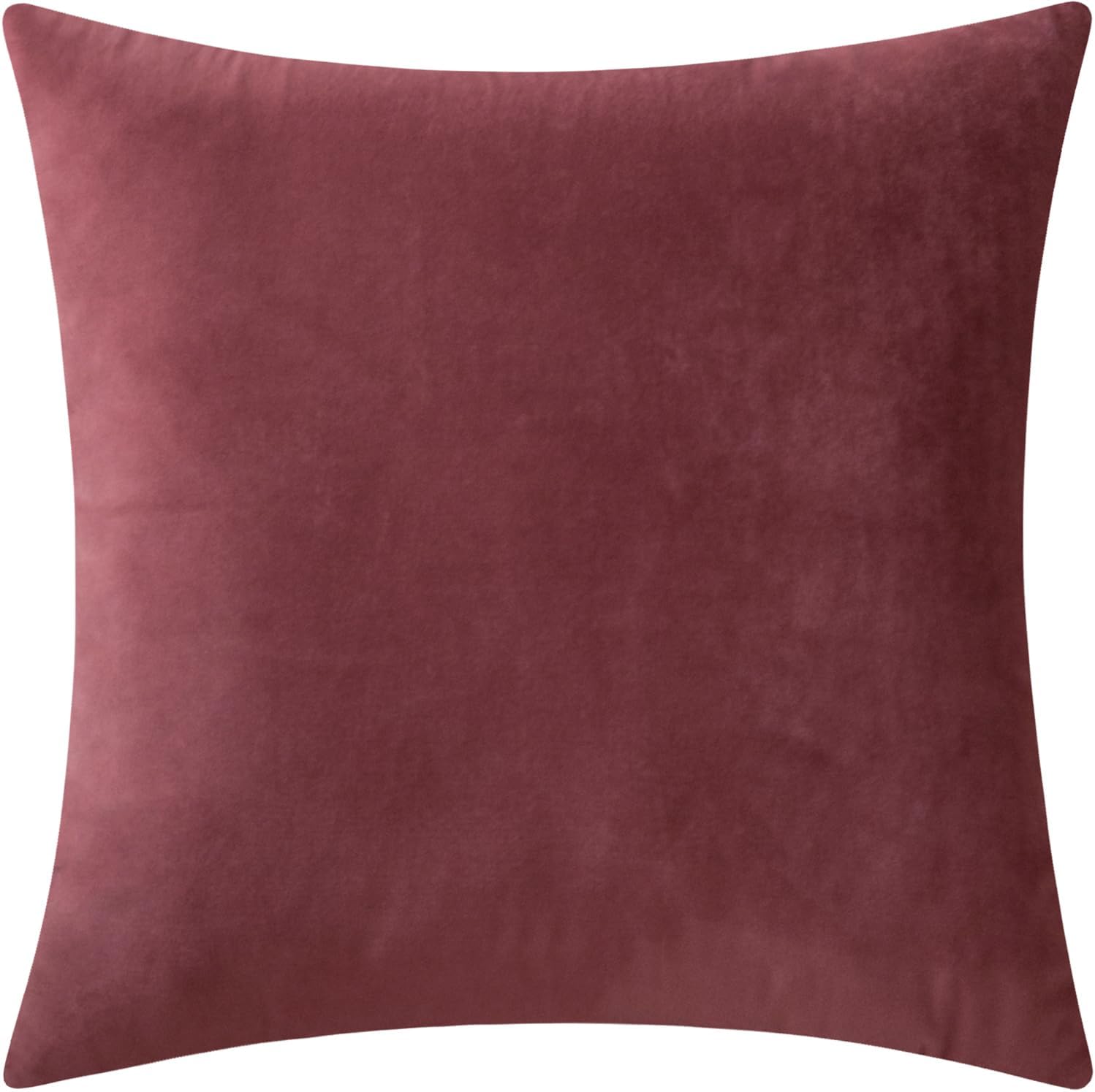 Set of 2 Velvet Throw Pillow Covers for Couch and Bed - 20"x20", Mauve Dusk
