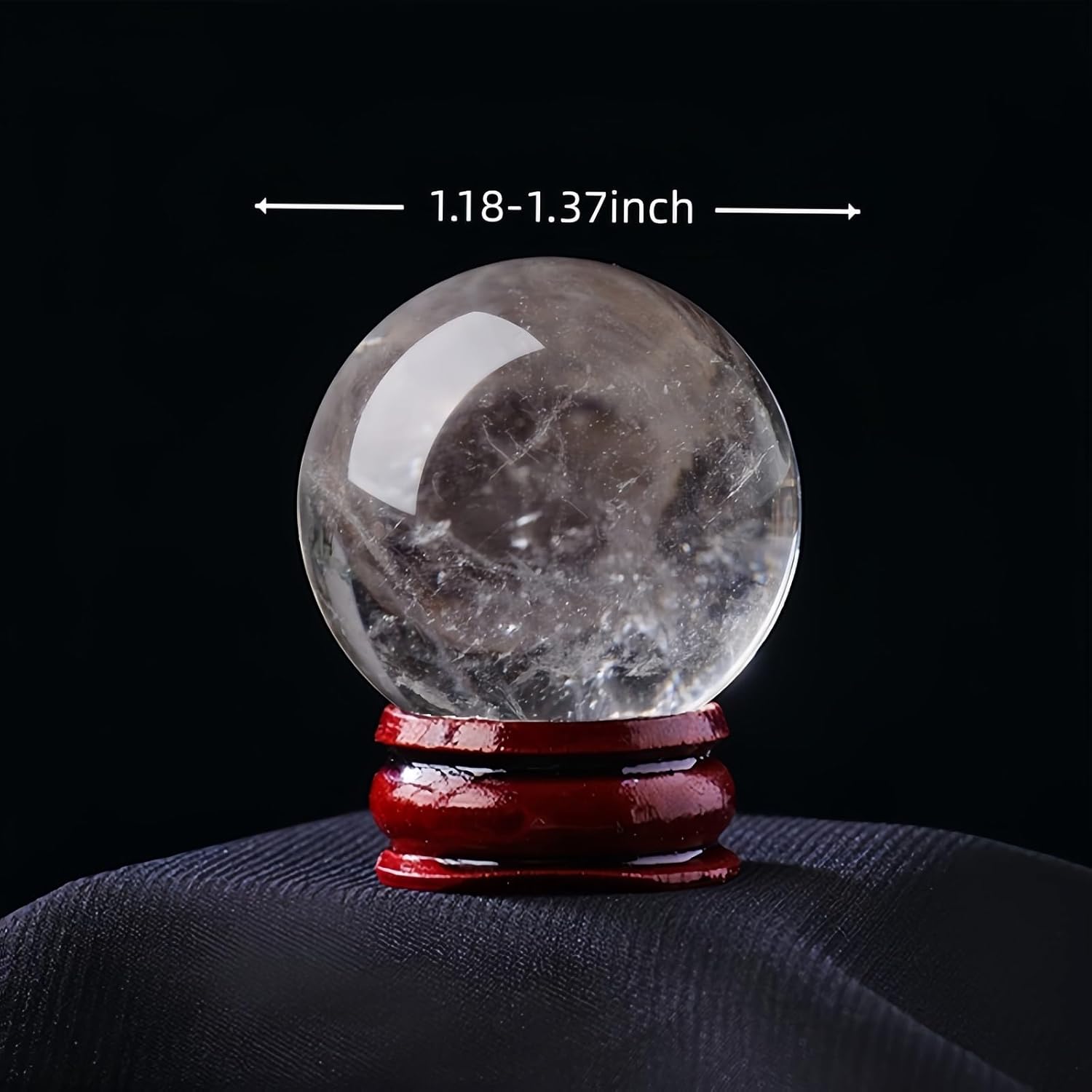 Natural Clear Quartz Crystal Sphere with Stand,5PC Real Crystals Ball, Clear Quartz Small Ball Decor (Clear Quartz Ball) - Image 2