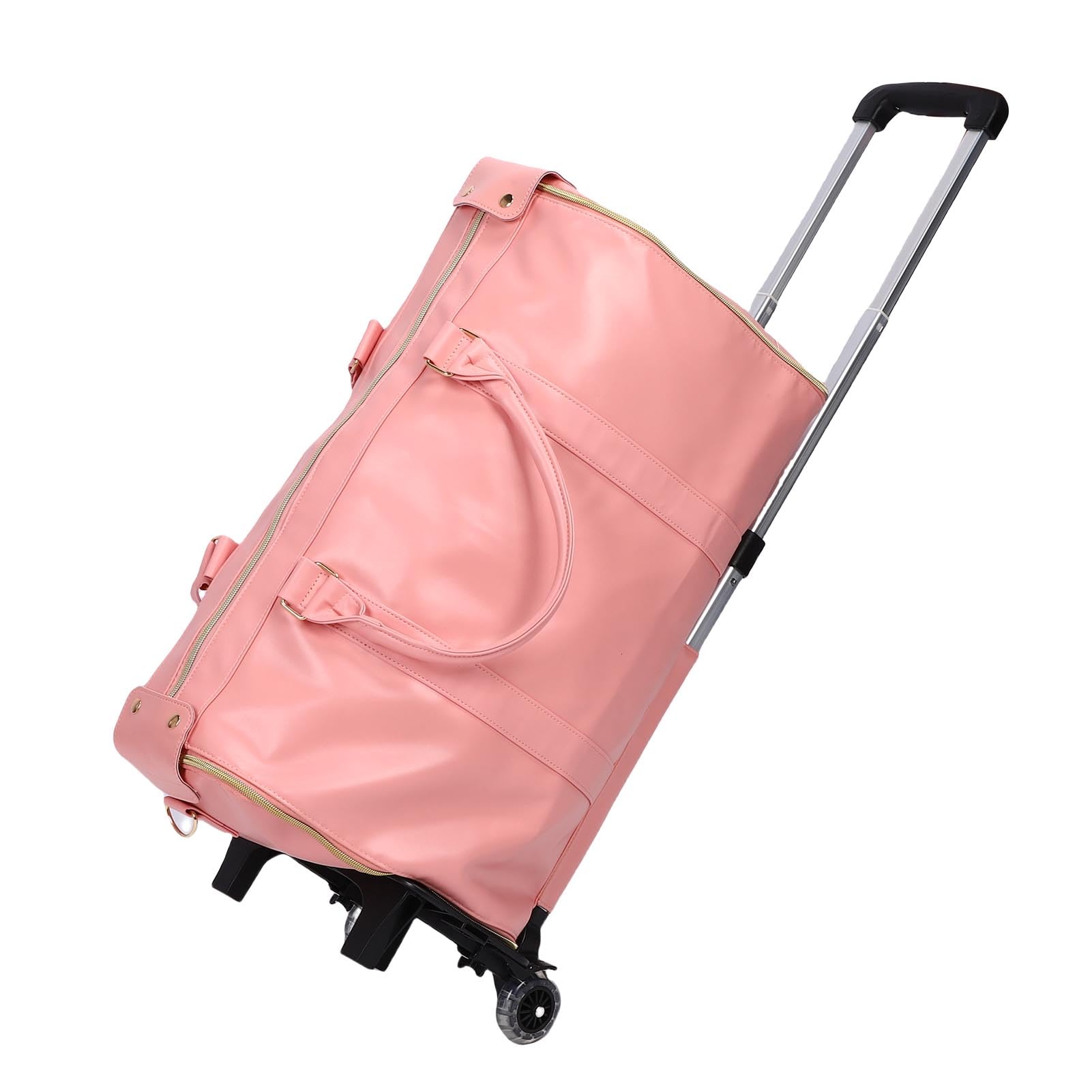 VBESTLIFE Borsa da Viaggio Borsa Porta Abiti Impermeabile con Manico in Morbida Pelle di Grande capacità con Manico Staccabile da 40 Litri (PINK)