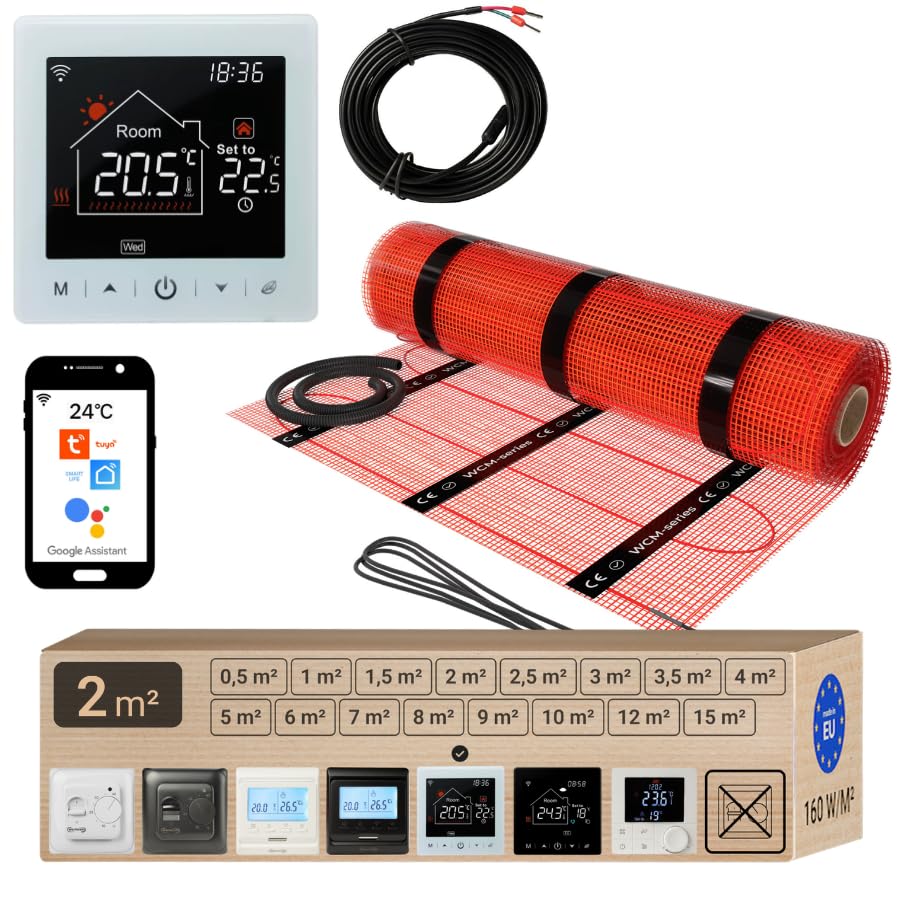 Warmcoin Elektrische Fußbodenheizung 160 W/m² 3,8 mm Dick -...