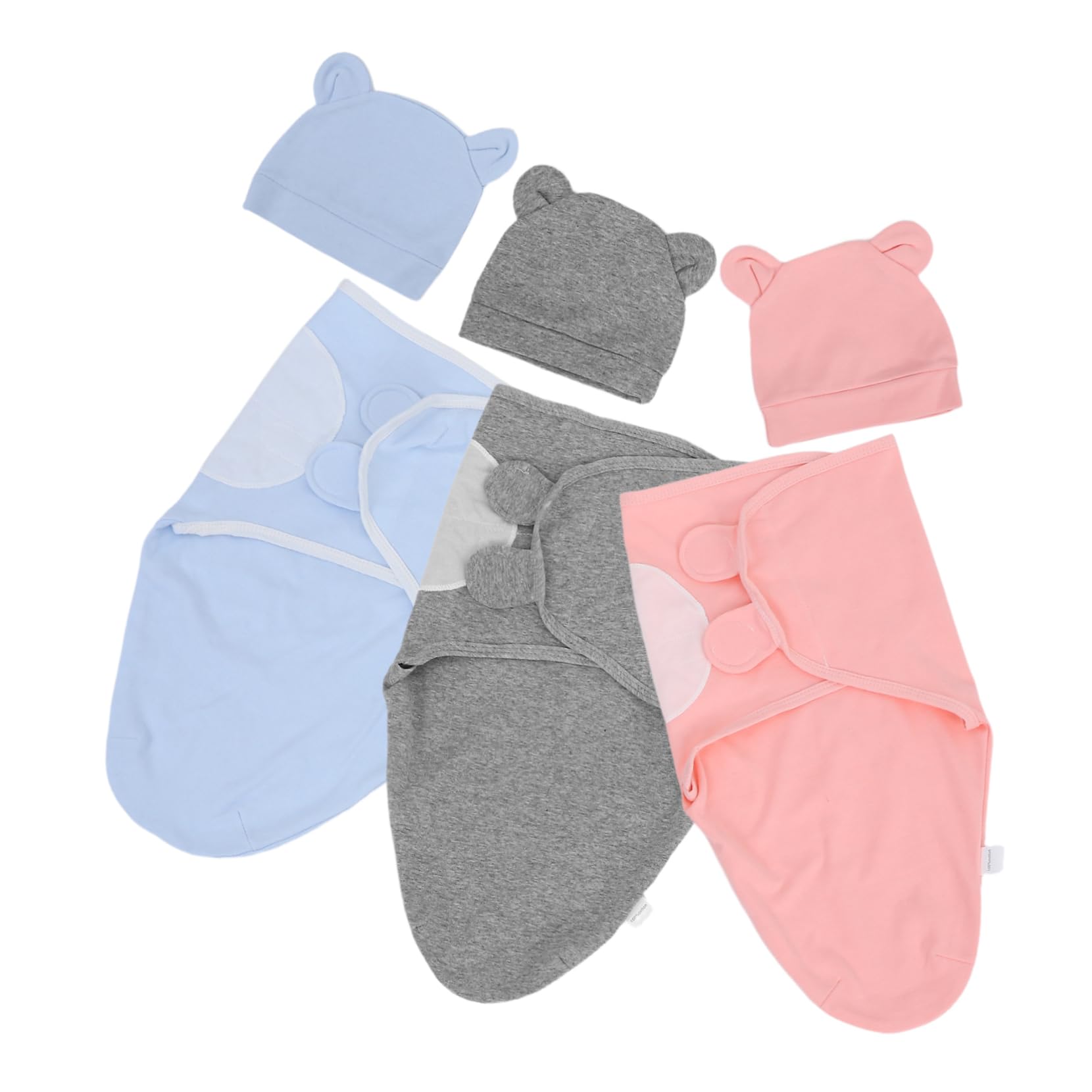 Emmaillottage de sommeil Kisangel pour bébé lot de 3 couvertures avec bonnet de protection