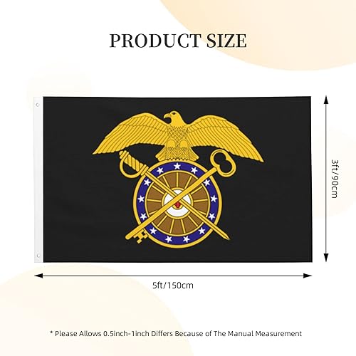 Miniatura 3 de Bandera de Insignia de rama del Cuerpo de Intendente de Estados Unidos, 3 x 5 pies, poliéster duradero de doble cara, divertida pancarta decorativa