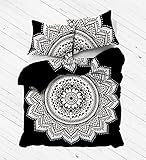 Madhu International Exclusive Black and White Mandala Duvet Cover with Pillowcases, Mandala Bedding, Mandala duvets, Mandala Bedroom Decor, Boho Comforter Cover