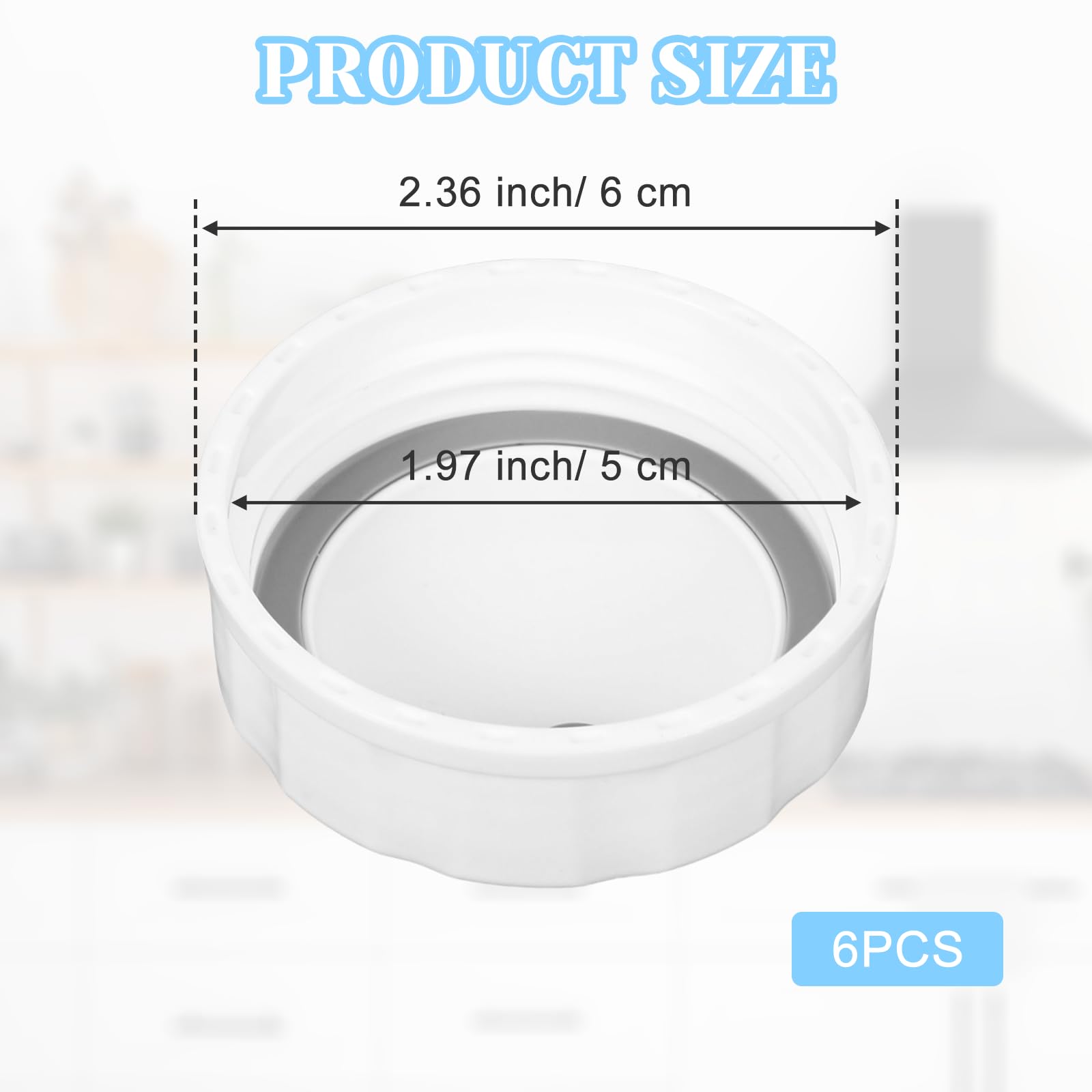 6 Pcs Travel Bottle Caps for Lansinoh Bottles, with Replaceable Sealing Ring, Compatible with Pigon, for MAM, BPA-Free Milk Lids, Multipurpose Caps for Glass Crafts White