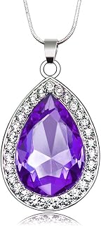 S1 Sofia Princess Amulet Amethyst Necklace Gift for Girls Baby Pandent Necklace Birthday (Purple Style)