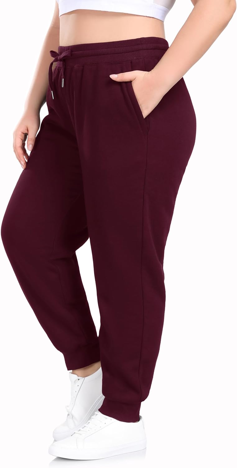 ZERDOCEAN Women's Plus Size Sherpa Fleece Lined Sweatpants Athletic Joggers Thermal Winter Warm Pants Drawstring - Image 3