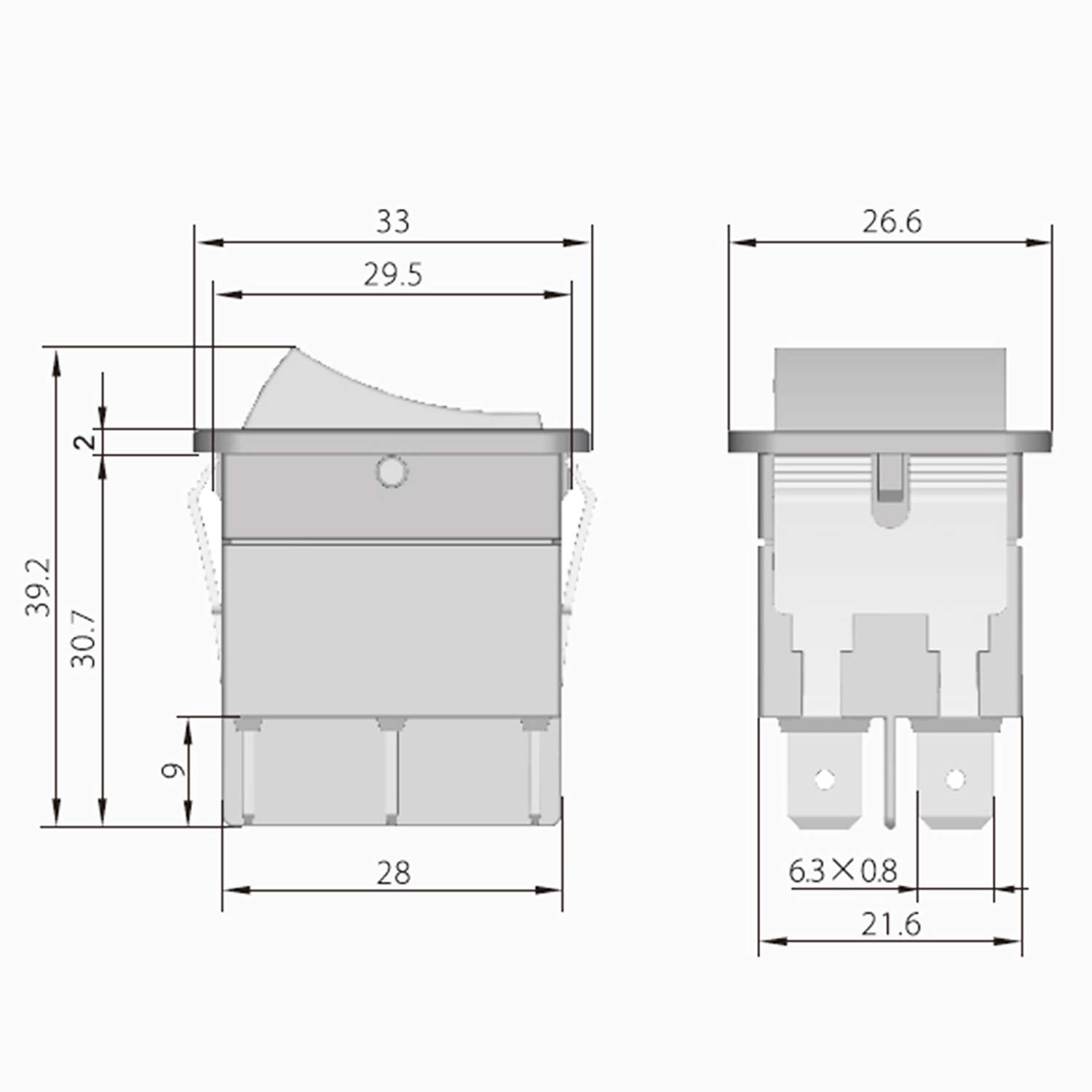 Kedu Haute Qualité Hy12-9 20a On-on 6 Broches Étanche Interrupteur À
