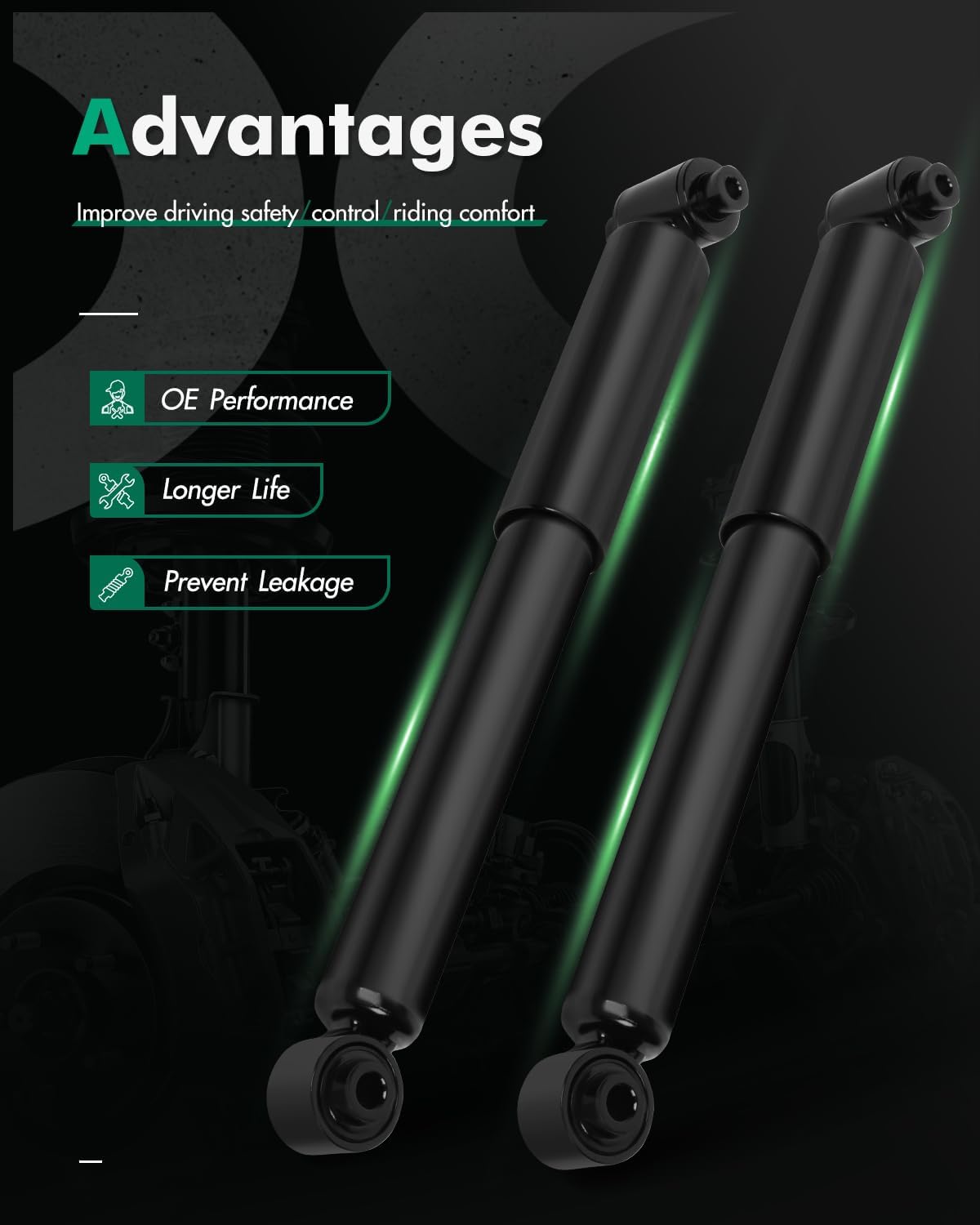 SCITOO Shocks Absorbers, Rear Gas Struts Shock Absorber Fit for 2007 2008 2009 2010 2011 2012 for Nissan Sentra 341659 5639 Set of 2
