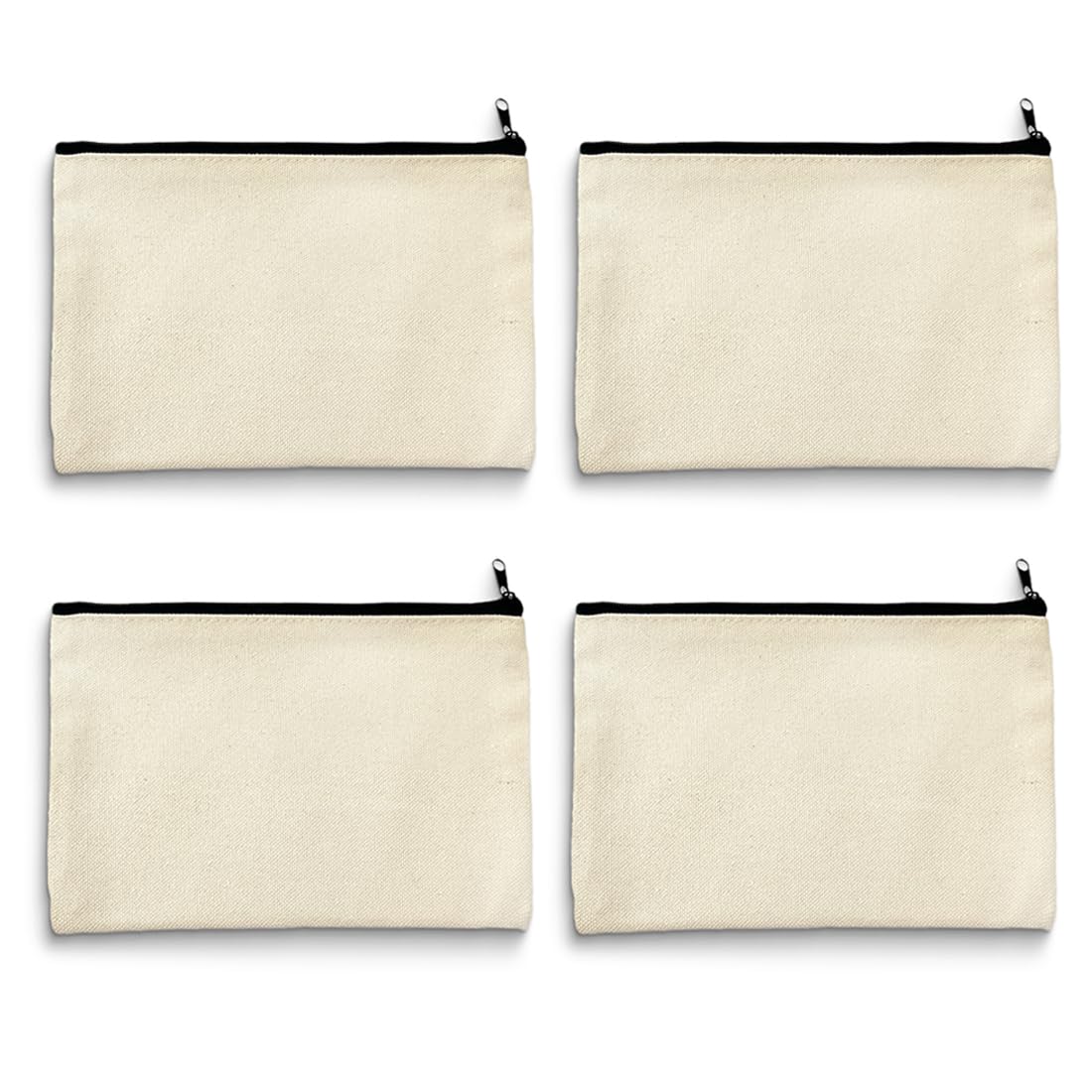 12 Borse In Tela Bianche Vuote Con Cerniera - Per Trucco, Pittura, DIY, Regali - Foto 9