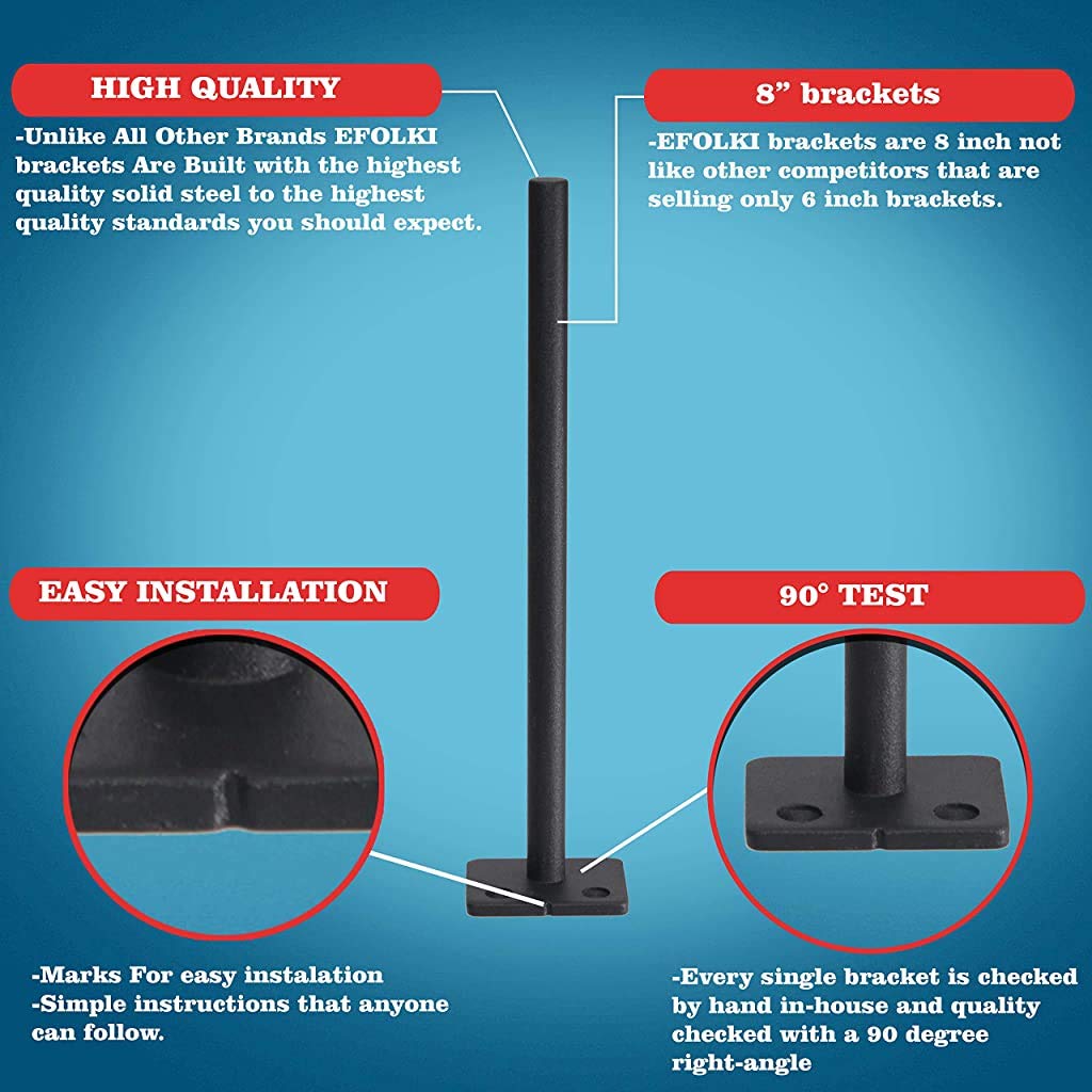 Buy Efolki 8 Inch Floating Shelf Brackets, 6 Pack Solid Steel Heavy