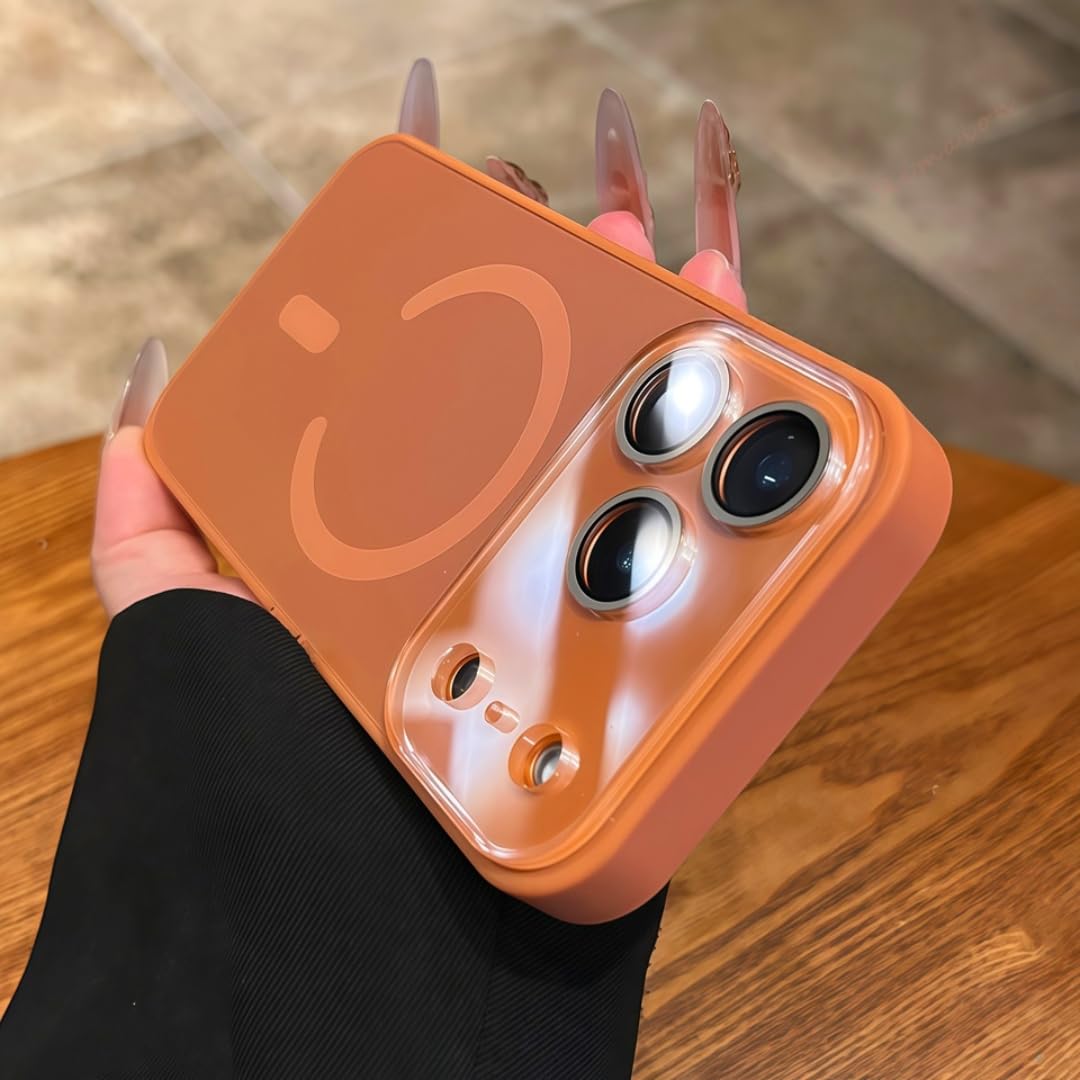 Étui magnétique iPhone 15 Pro orange résistant aux chocs avec protection caméra - 5