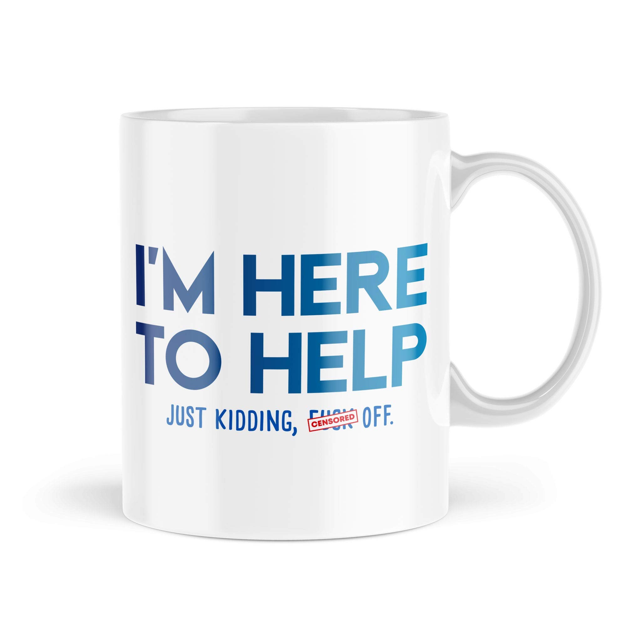 Funny Work Mugs for Best Friends | I'm Here to Help Mug | Sarcasm Mugs for Him | Joke Gifts for Co-Worker Colleague | Sarcastic Banter Mbh949