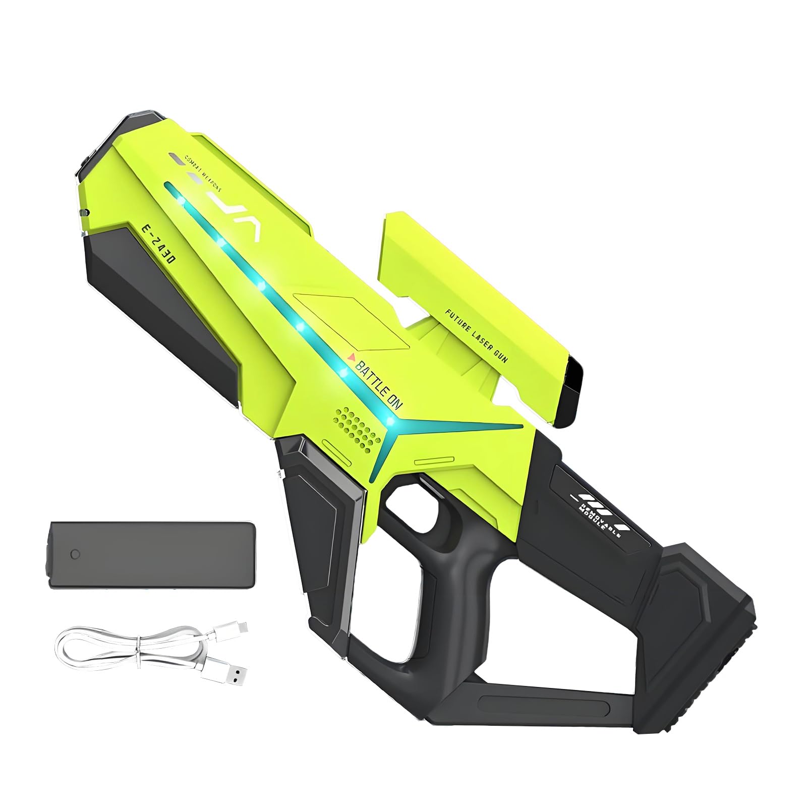 Electric Water Gun,Large Capacity Tank,USB-C Charging Port Fast Fill Water,Automatic Water Gun with Water Absorption,Range up to 32-45 FT, Summer Water Toys for Pool Party Beach Outdoor (Green-750ml)