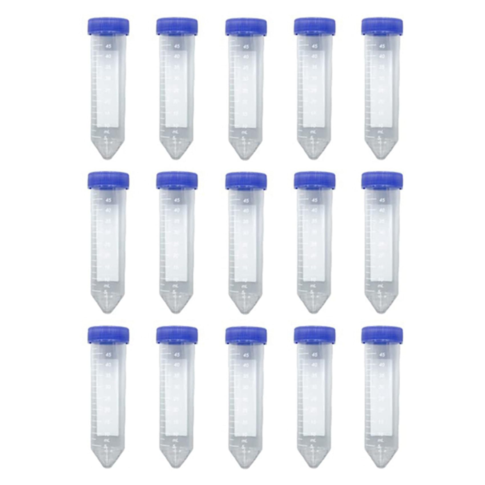 Provette da Centrifuga Coniche Scientifiche da 50 Ml, [Confezione da 150] Provette nel Plastica con Tappi Un Vite, Provette Sterili da 50 Ml con Coperchi
