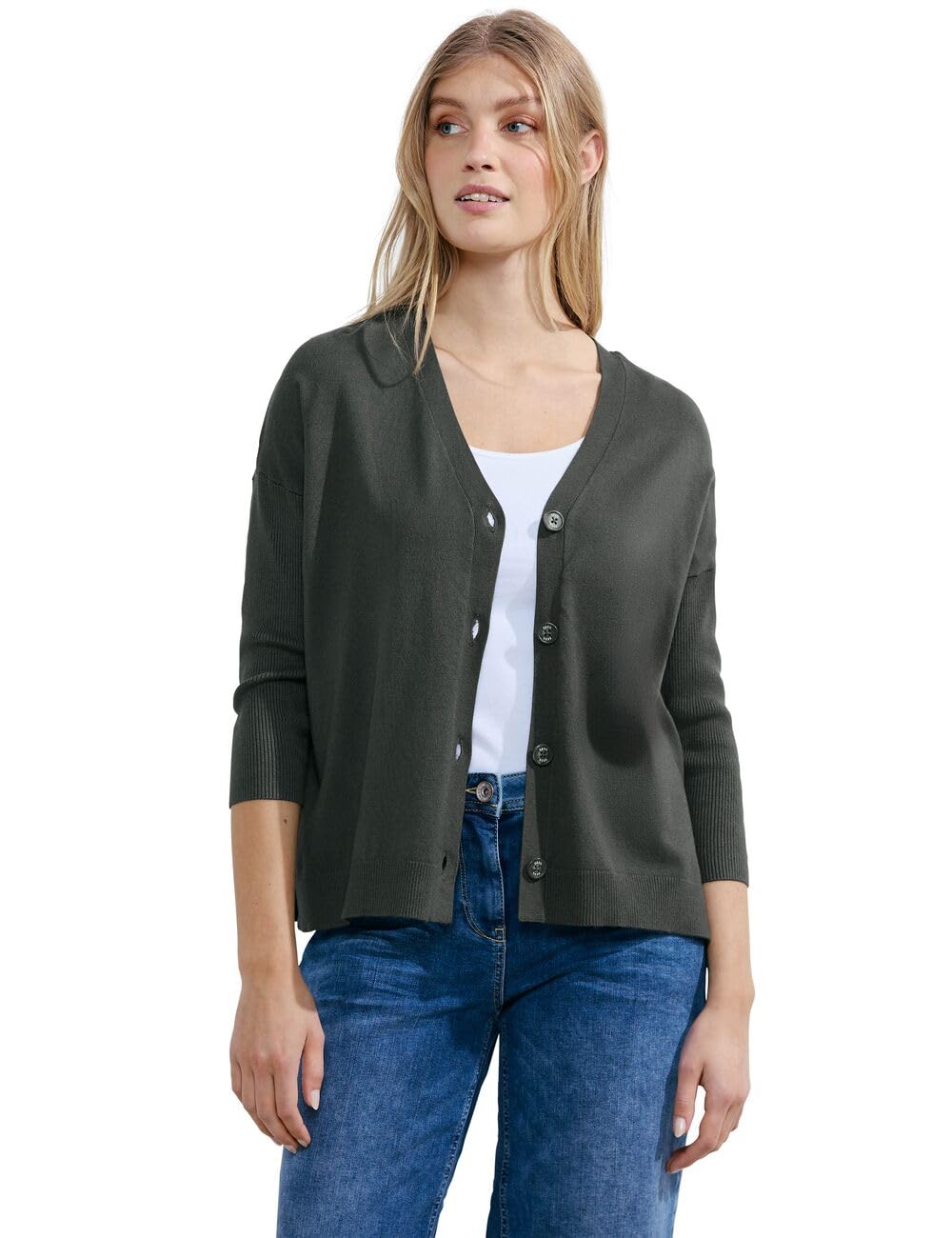 Cecil Cardigan à Forme boutonnée, Casual Denim Blue, M Femme