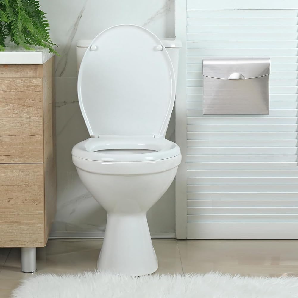 Poubelle à Serviettes Hygiéniques, Lot de 2, en Acier Inoxydable, à Fixation Murale, pour Tampons