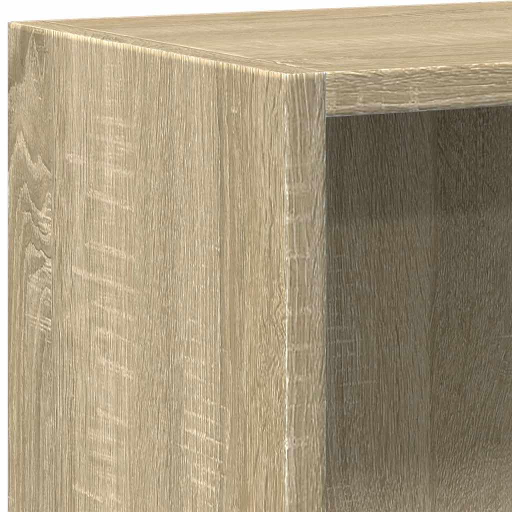 Bücherregal 2 Fächer Sonoma-Eiche Holzwerkstoff 60x30x76,5 cm Standregal mit Stauraum für Bücher, Ablage, Büro und Wohnzimmer als praktisches Regalsystem