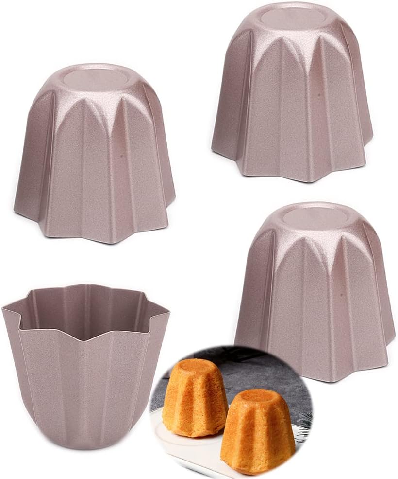 6 Kinds Mini Cake Molds Donut Tin Square Pan Madeleine Tart Holder Lemon Cannele Octagon Carbon Steel Cheese Mould Kitchen Tools (4pcs Octagon Cake Molds)