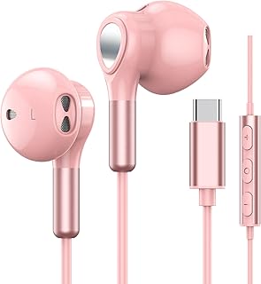BENEWY Samsung Galaxy S23 Ultra S22 S21 FE S20 A53 A54 USB C için USB C Kulaklık Mikrofonlu Kulak İçi Kulaklık Kablolu Kulaklık USB Tip C Kulaklık iPad Pro 2022 iPad Air 5/4/Mini 6, Pixel 7 için