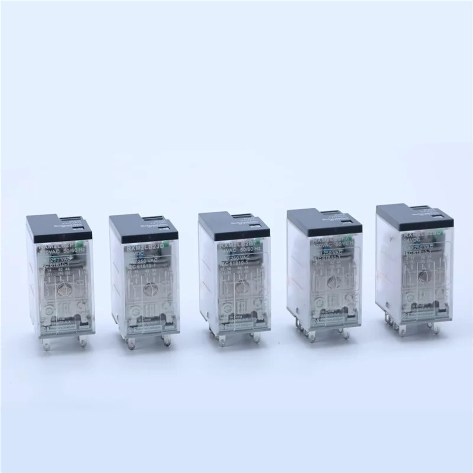 MOBYAT Relés enchufables en Miniatura RXM eléctricos con LED RXM2L 2CO 5A 12 VDC-110 VDC 24 VAC-230 Vac electromagnéticos 5 uds (Size : RXM2LB2B7 24AC)