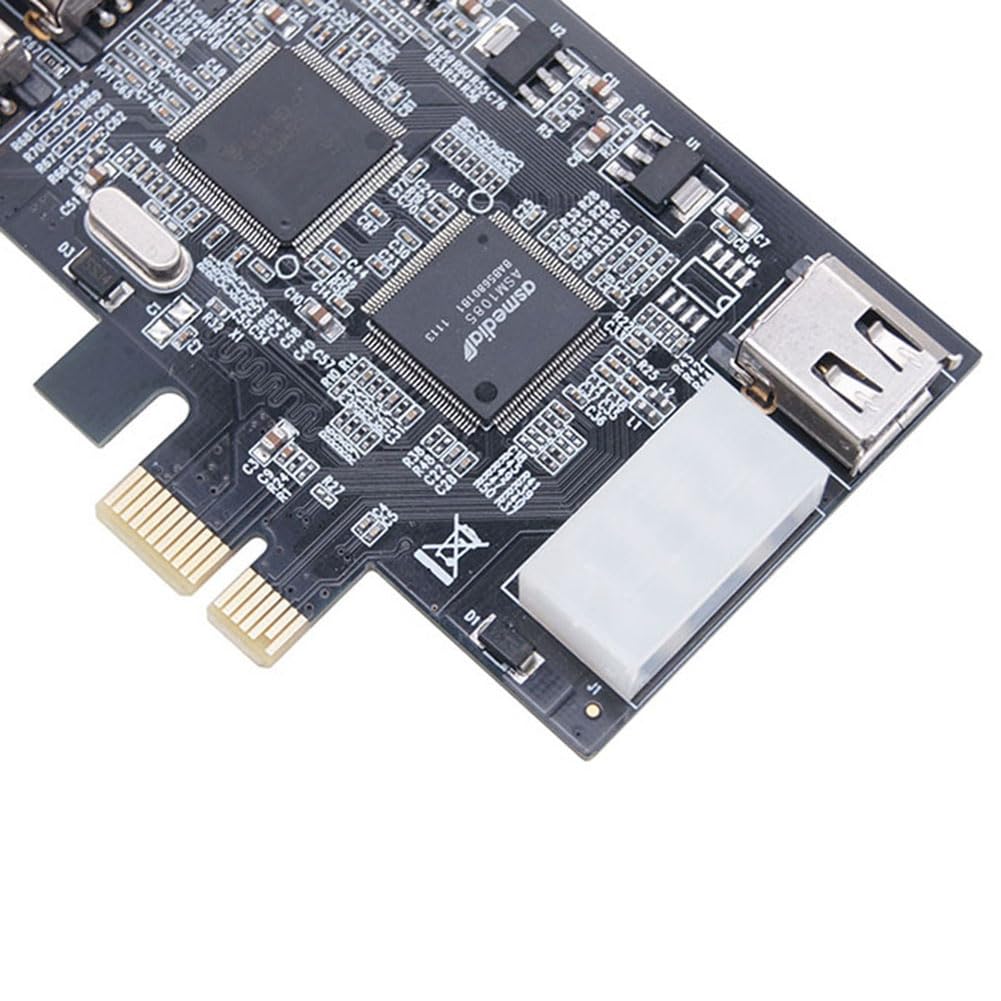 lehua Adaptateur de Carte Firewire PCI-E 1 X IEEE 1394A 4 Ports (3+1) 1394 Une PCIe avec Câble IEEE 1394 6 Broches à 4 Broches