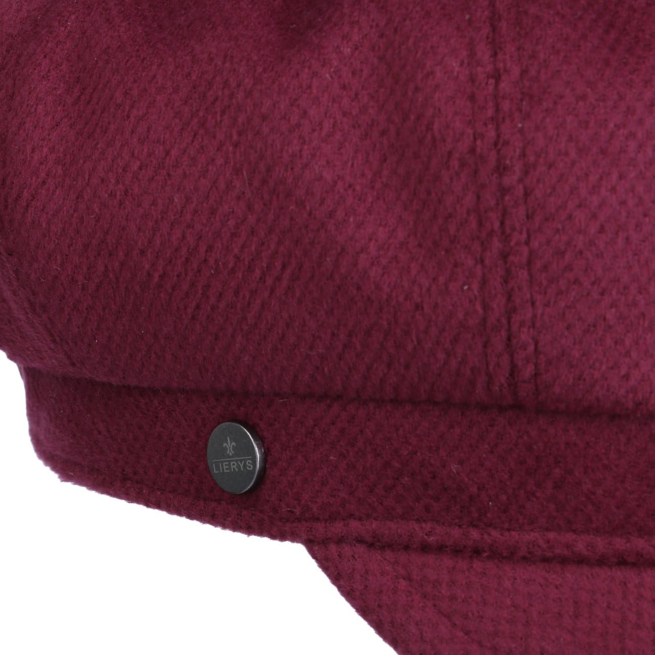 LIERYS Silby czapka balonowa z kaszmirem, czapka z daszkiem, czapka Newsboy Cap damska – Made in Italy, parasol, na jesień, zimę, jesień, zimę, jeden rozmiar, bordowa