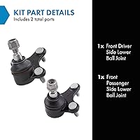 Vista 114 de TRQ, junta de rótula inferior delantera para el lado del conductor y del acompañante