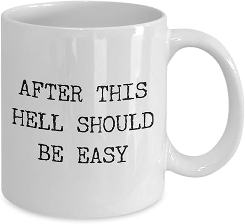 Miniatura 2 de HollyWood & Twine Taza de café sarcástica de cerámica con texto en inglés "After This Hell Should Be Easy