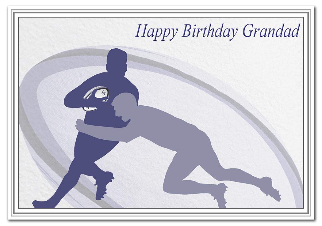 Rugby Birthday Cards - Best Unusual Unique Cool - Men Male Boys Kids Sports (Grandad Rugby Birthday Card)
