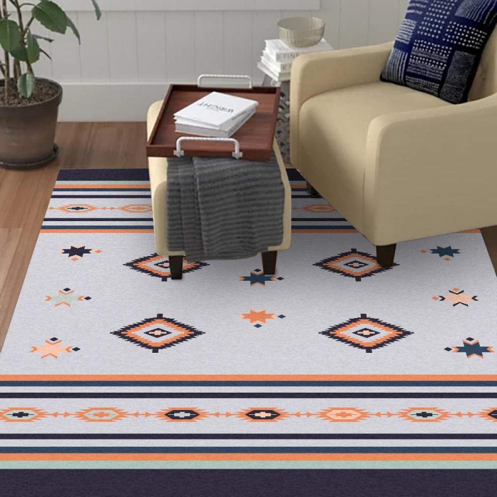 Tapis de salon nordique rectangle 120 x 160 cm extra large et facile d'entretien