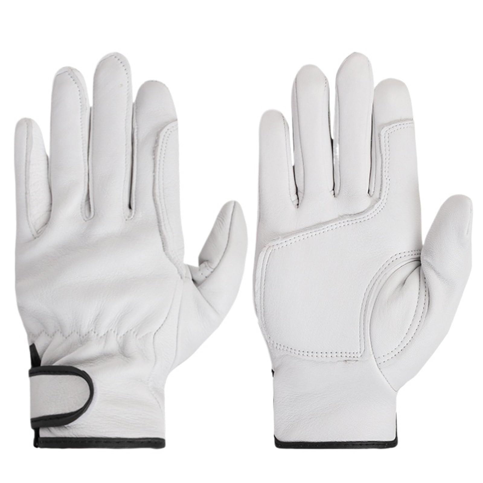Genérico Guantes de trabajo de piel de oveja suave y gruesa for hombre, juego de guantes de seguridad de cuero industrial de 5 piezas(A9,L)