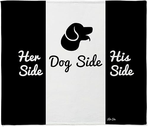 CafePress Dog Side Vs His/Her Side - Manta de forro polar súper suave, 60 x 50 pulgadas