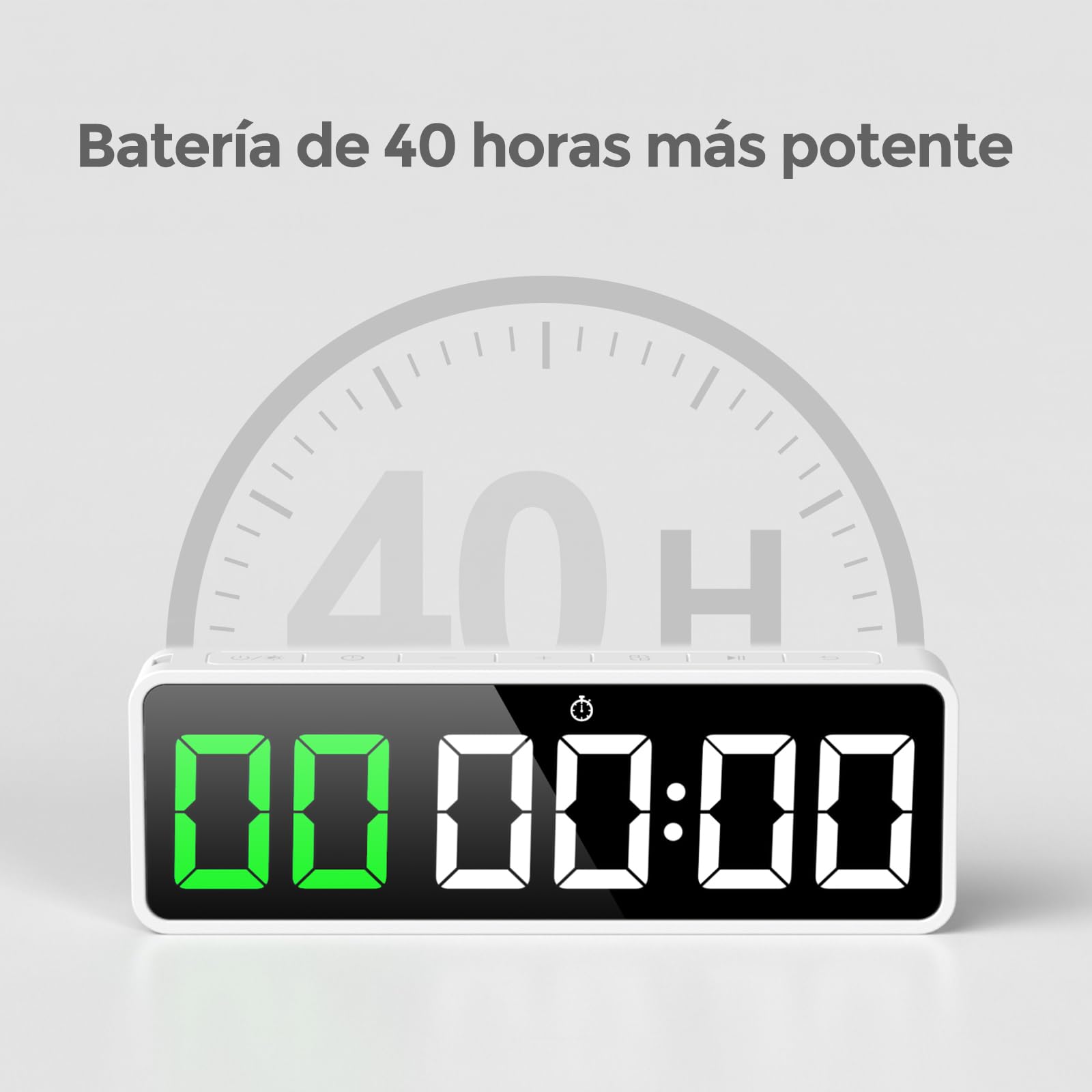 Reacher Timer da Palestra Portatile & Orologio,con Conto alla Rovescia/Avanti,Cronometro,Timer Intervalli per CrossFit. Batteria Potente,Magnete Forte,Timer Fitness Digitale per Casa e Palestra