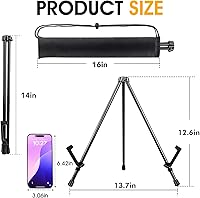 Vista 2 de AROIC Caballete de exhibición instantánea de mesa de 14 pulgadas, paquete de 3 caballetes de trípode de mesa plegable portátil y ajustable de acero