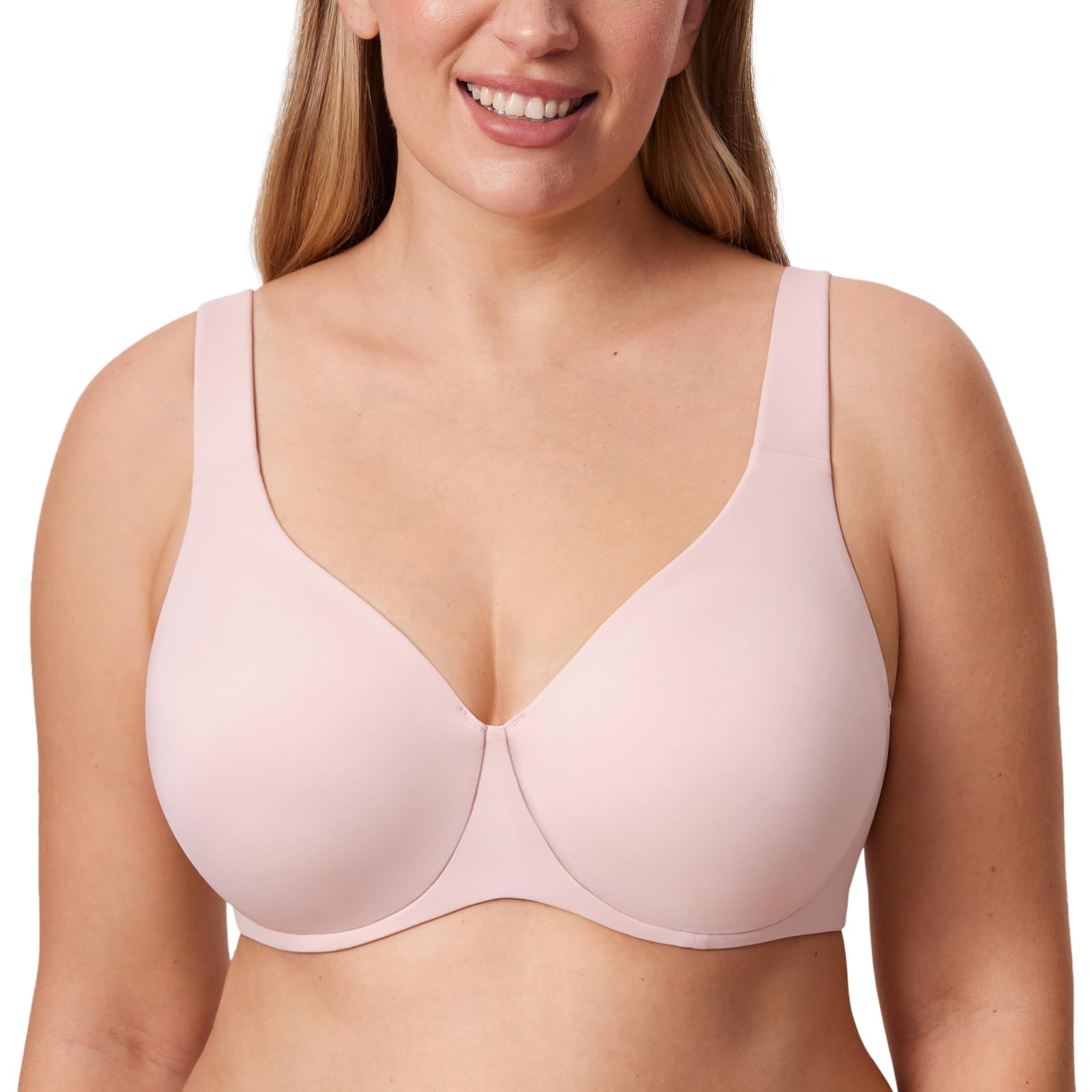 Delimira Women's Gentle Rose Minimiser Bra Plus Size Non Padded Underwired Seamless Comfort Bras 38F
