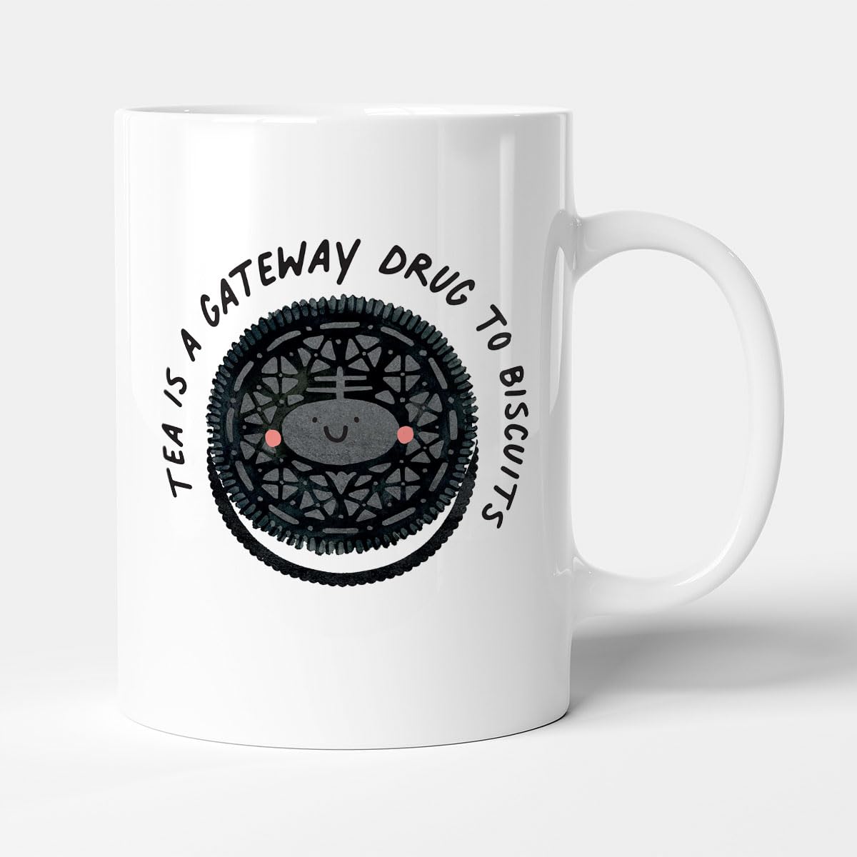 Victorian Printing Co - Tea is A Gateway Drug to Biscuits - Funny Colleague Gift Mug, Ceramic, 11fl.oz.