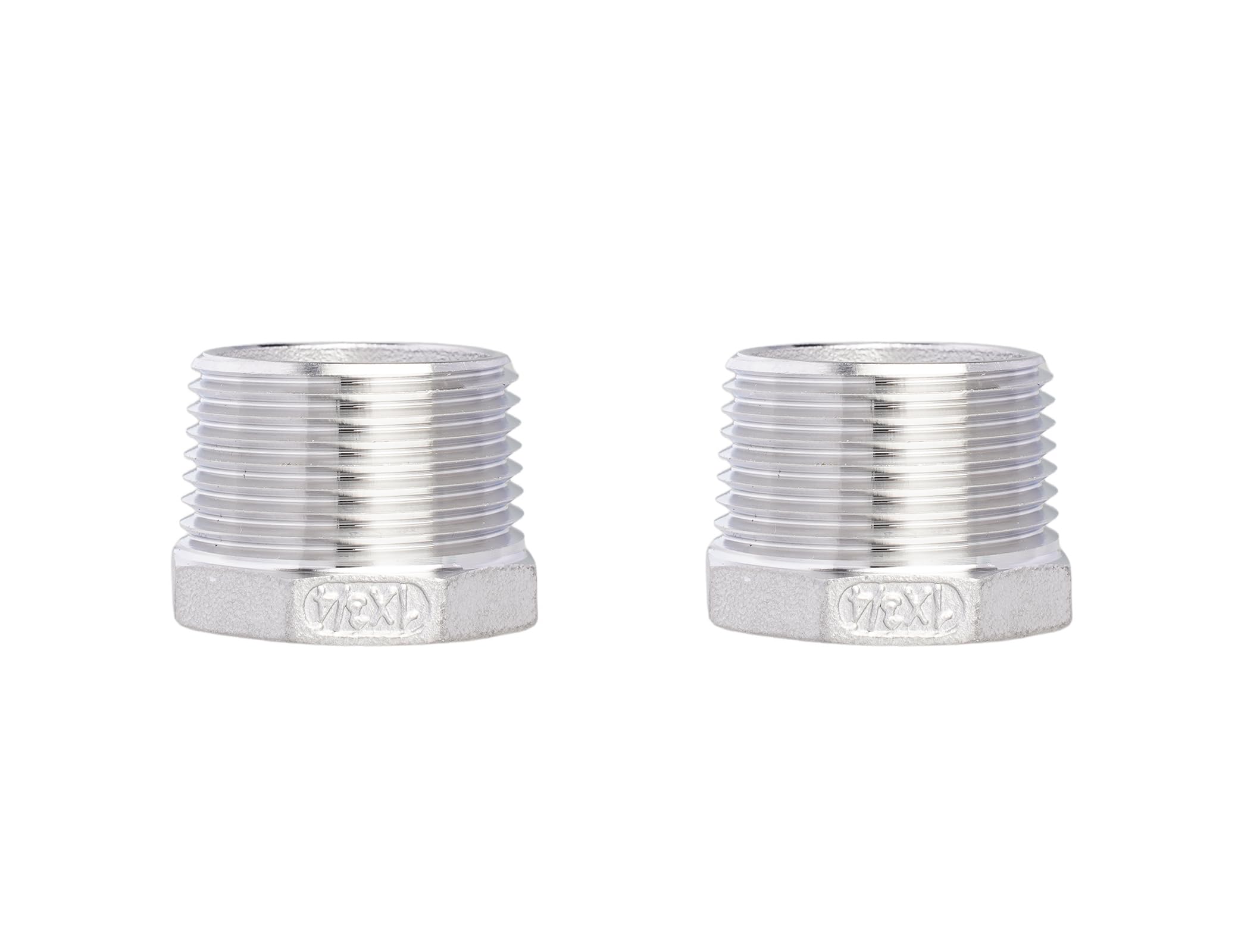 Adaptador NPT de 3/4 macho a hembra reductor de acero inoxidable en pack de 2 unidades