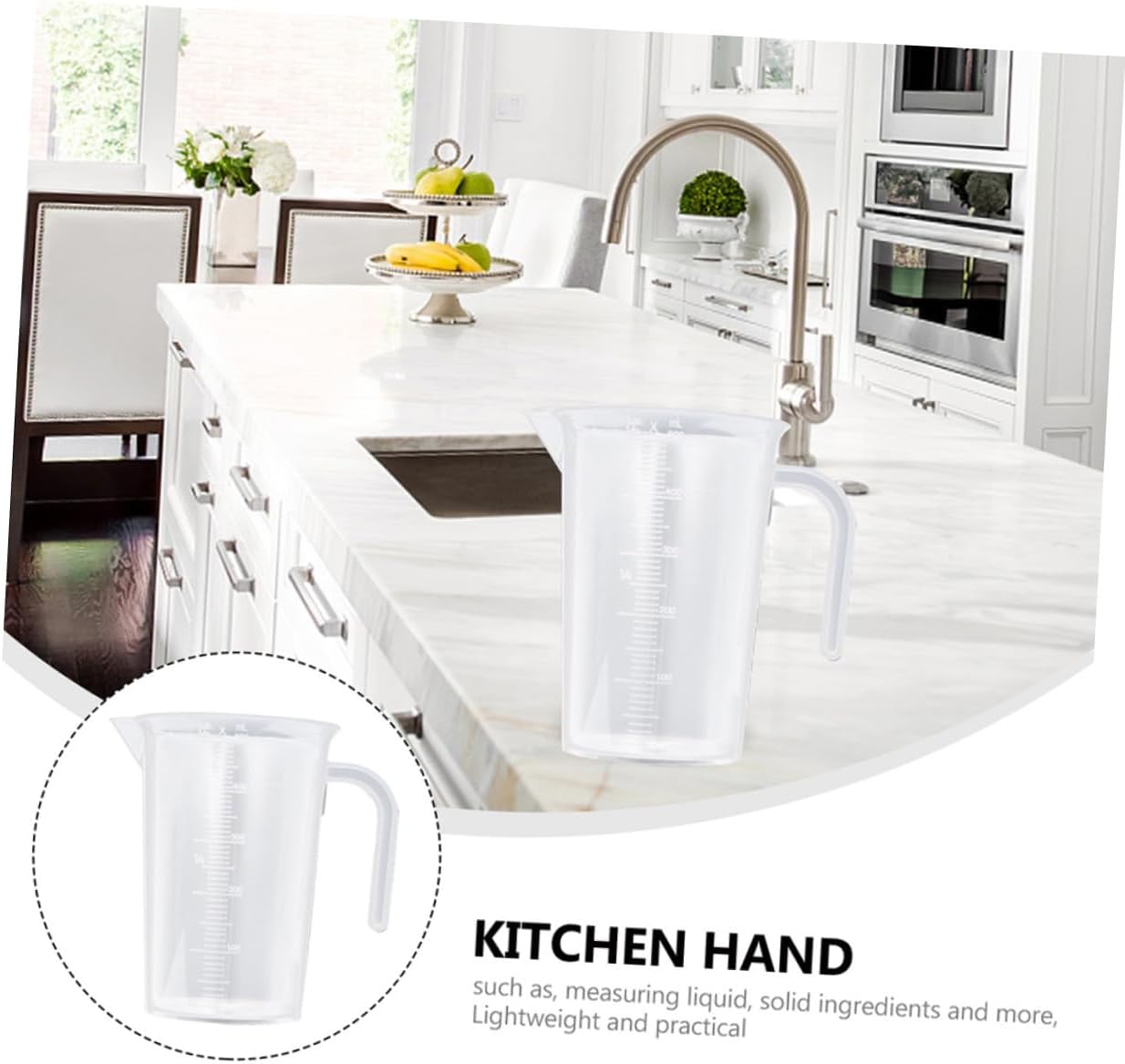 VANZACK 5pcs 500ml Plastic Measuring Cups with Graduated Scale, Heat-resistant Pp Material, Kitchen and Baking Liquid Measuring Jugs without Lids for Home Use