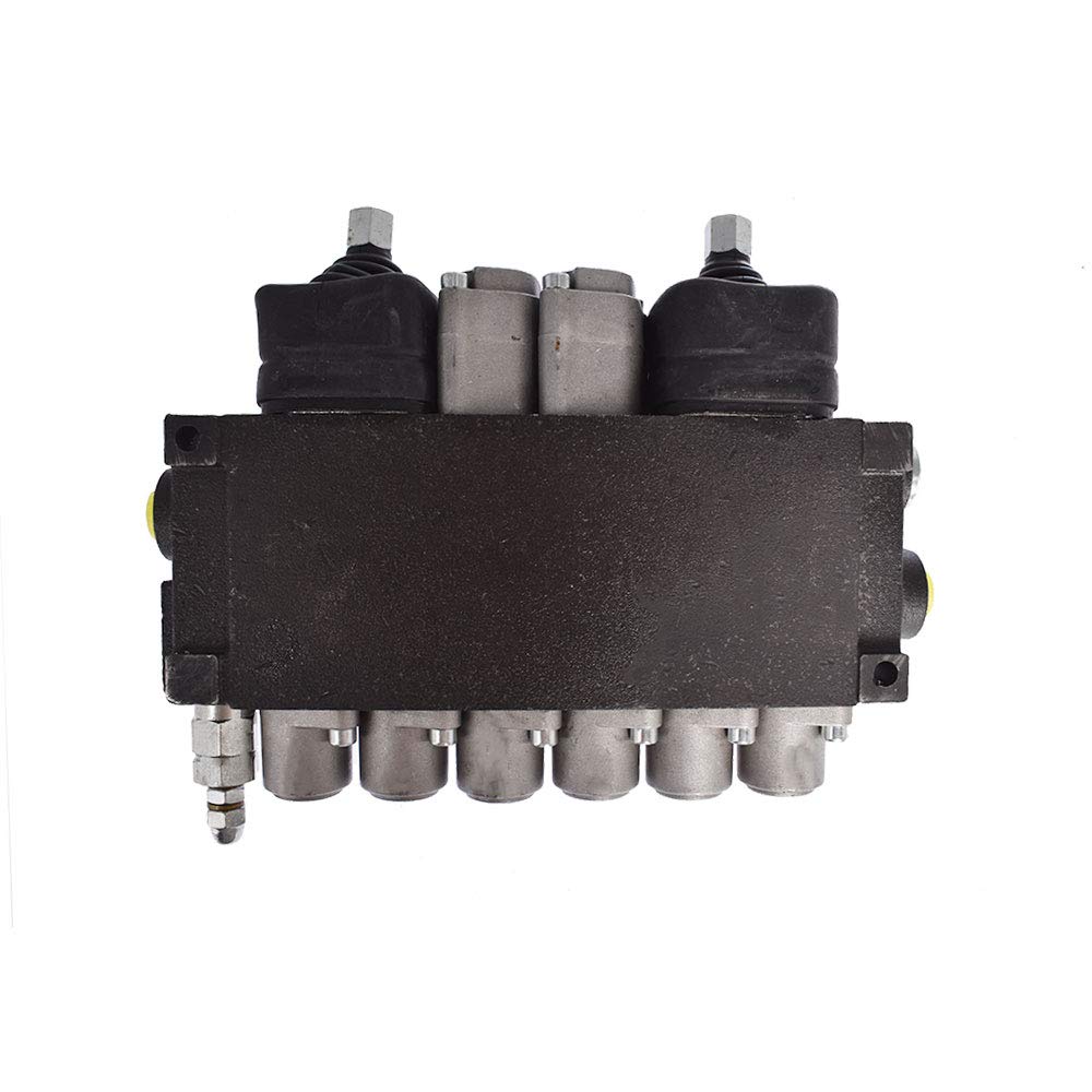 Distributeur hydraulique à Double Effet, 6 tiroirs, 11 GPM, 3625 PSI, avec 2 joysticks et Ports SAE, pour Petits tracteurs, tracteurs, chargeuses et fendeuses de bûches.