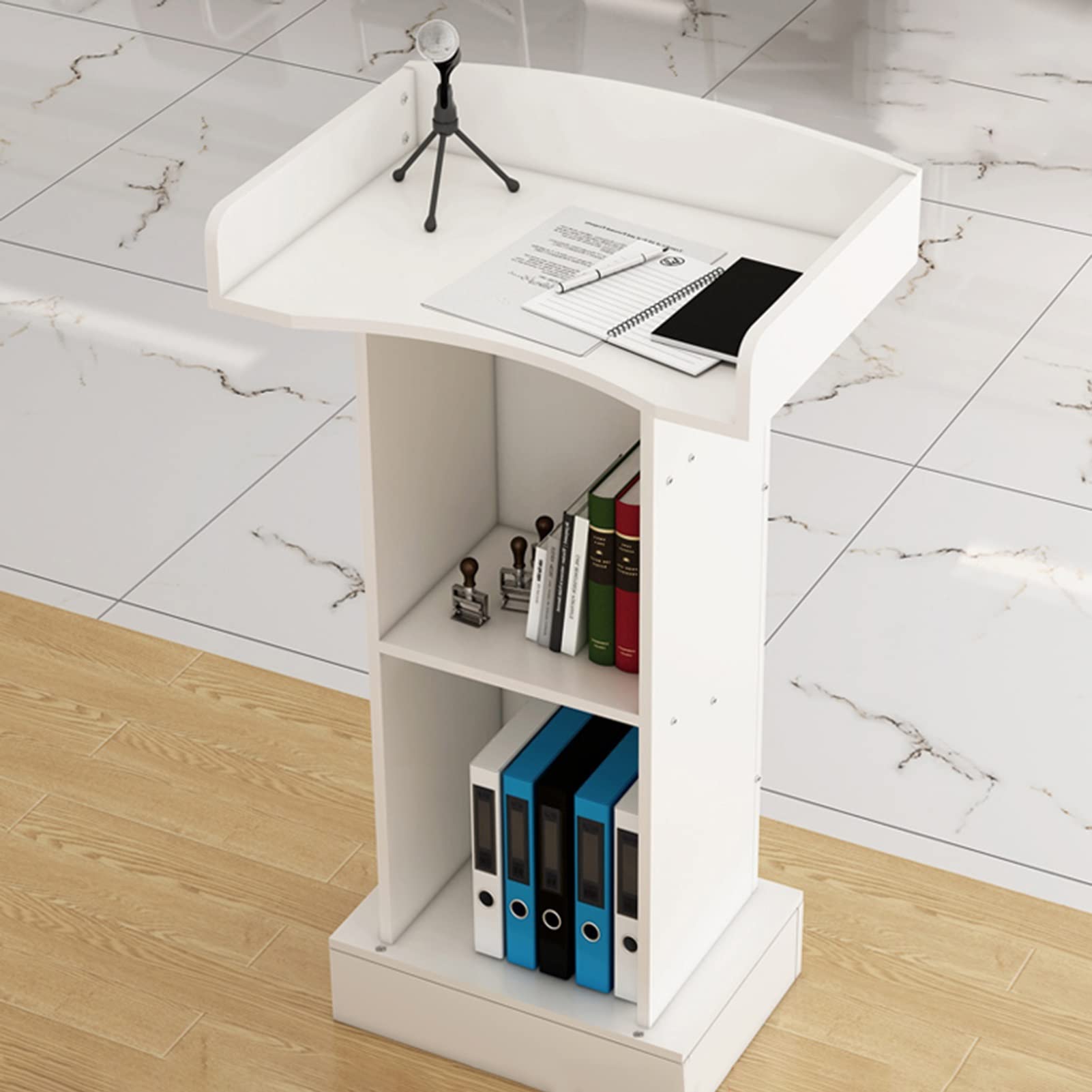 Pupitre Blanc pour Podium. Support réglable pour écoles, églises, Restaurants et Concerts. Chaire Polyvalente avec 4 Options de Couleur. Idéal pour l'enseignement et Les