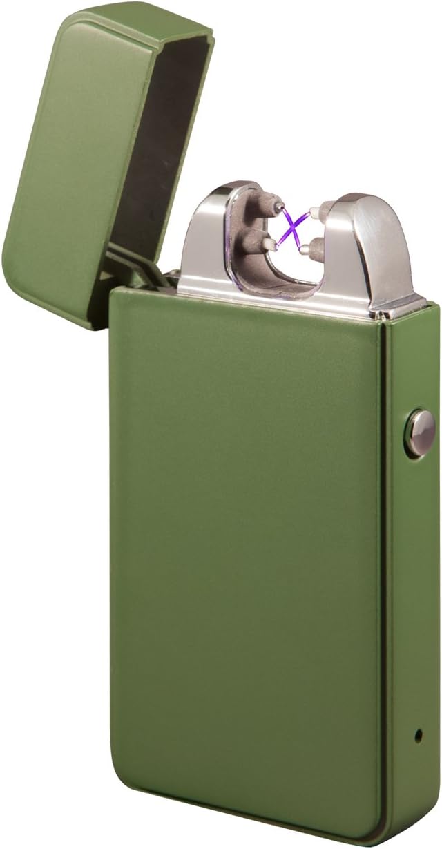 Novi Plasma Lighter, New Generation Windproof and Flameless Electronic Lighter, USB Rechargeable Electric Arc Cigarette Lighter (Matt Green)