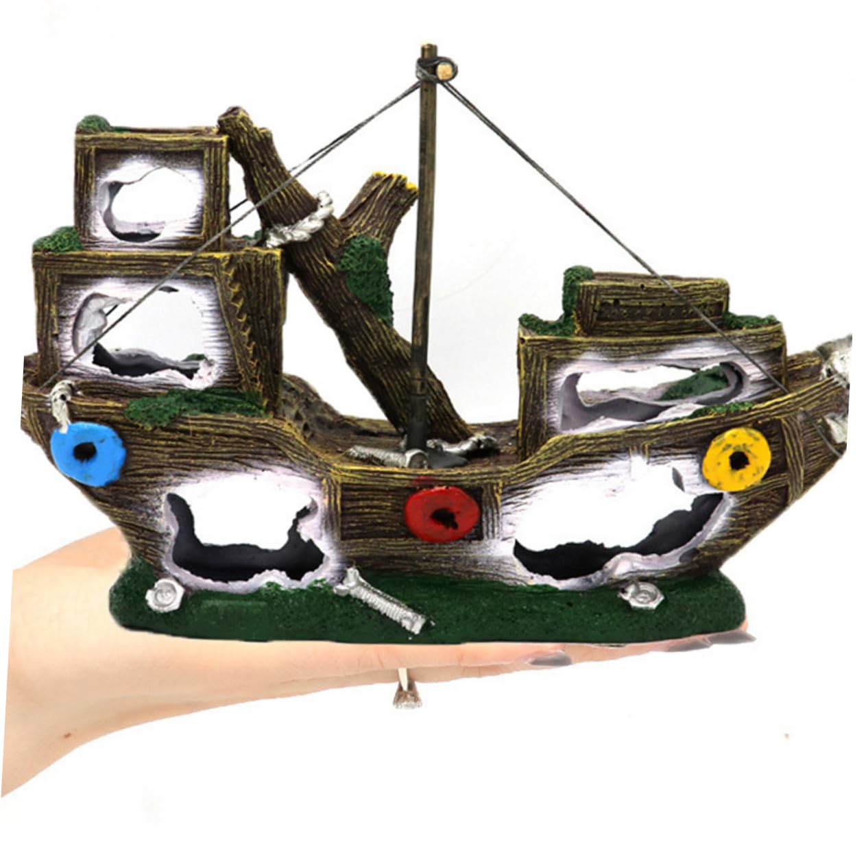VANZACK Ornement De Paysage Aquarium Modèle De Pirate pour Décoration De Réservoirs Aquatiques Accessoire Créatif pour Poissons Betta Et Crevettes